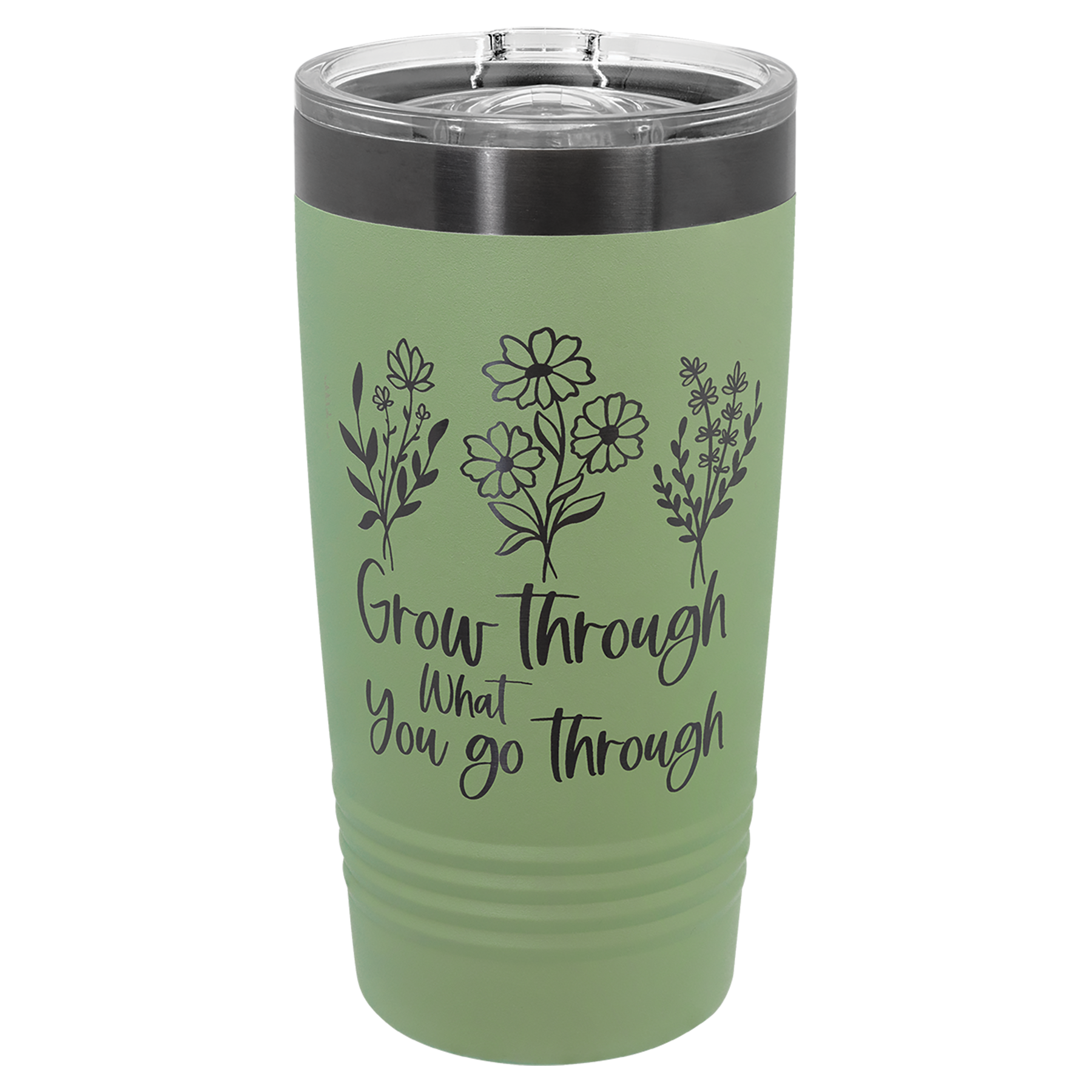 20 oz. Summer Sage/Ghost Black ION-Plated Tumbler with Slider Lid