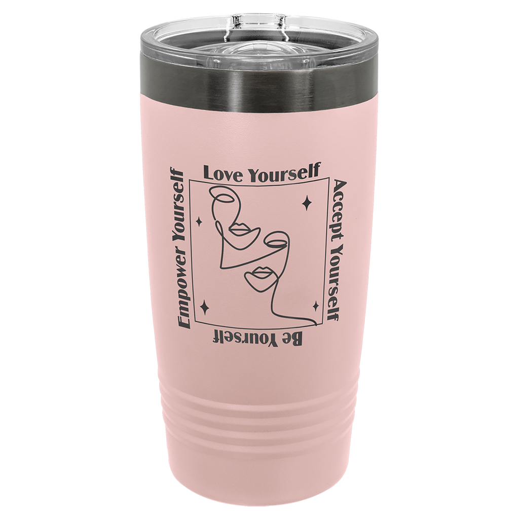 20 oz. Blush/Ghost Black ION-Plated Ringneck Tumbler with Slider Lid
