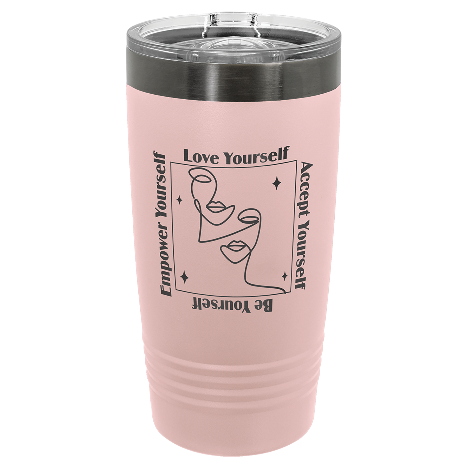20 oz. Blush/Ghost Black ION-Plated Ringneck Tumbler with Slider Lid