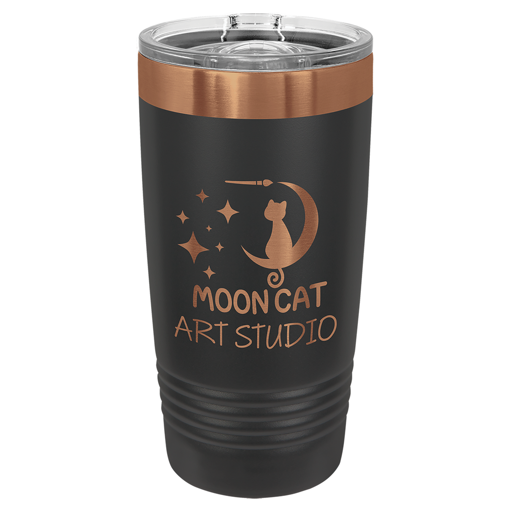 20 oz. Black/Rose Gold ION-Plated Ringneck Tumbler with Slider Lid
