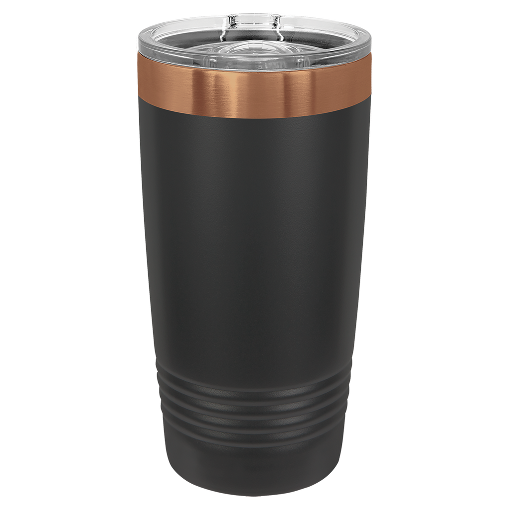 20 oz. Black/Rose Gold ION-Plated Ringneck Tumbler with Slider Lid blank-preview