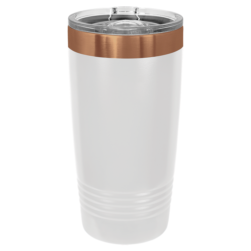 20 oz. White/Rose Gold ION-Plated Ringneck Tumbler with Slider Lid blank-preview