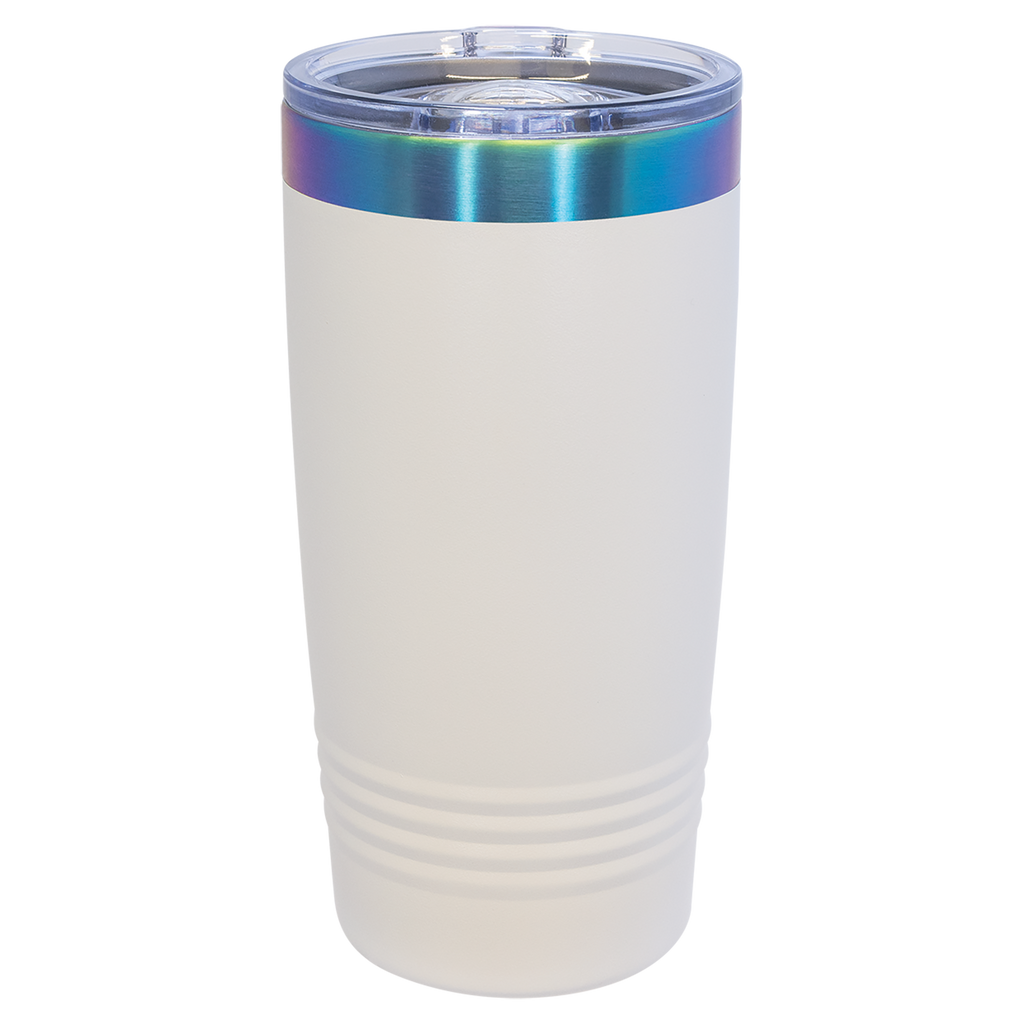 20 oz. White/Prism ION-Plated Ringneck Tumbler with Slider Lid blank-preview