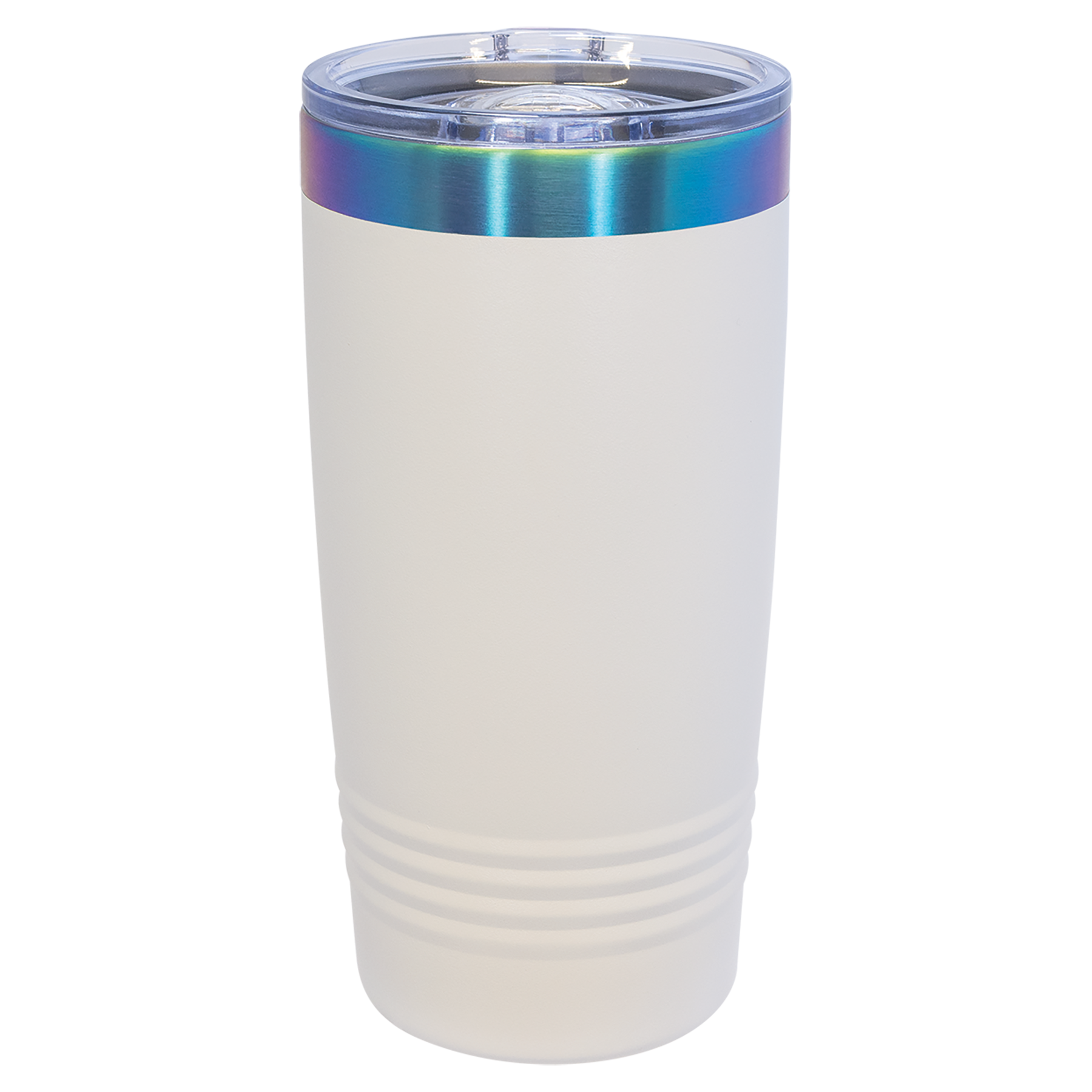 20 oz. White/Prism ION-Plated Ringneck Tumbler with Slider Lid blank-preview