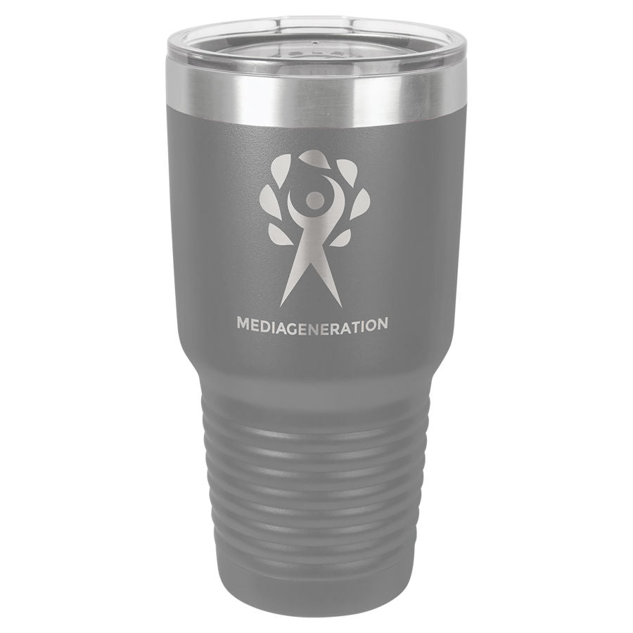 Dark Gray 30 oz. Ringneck Tumbler with Clear Lid
