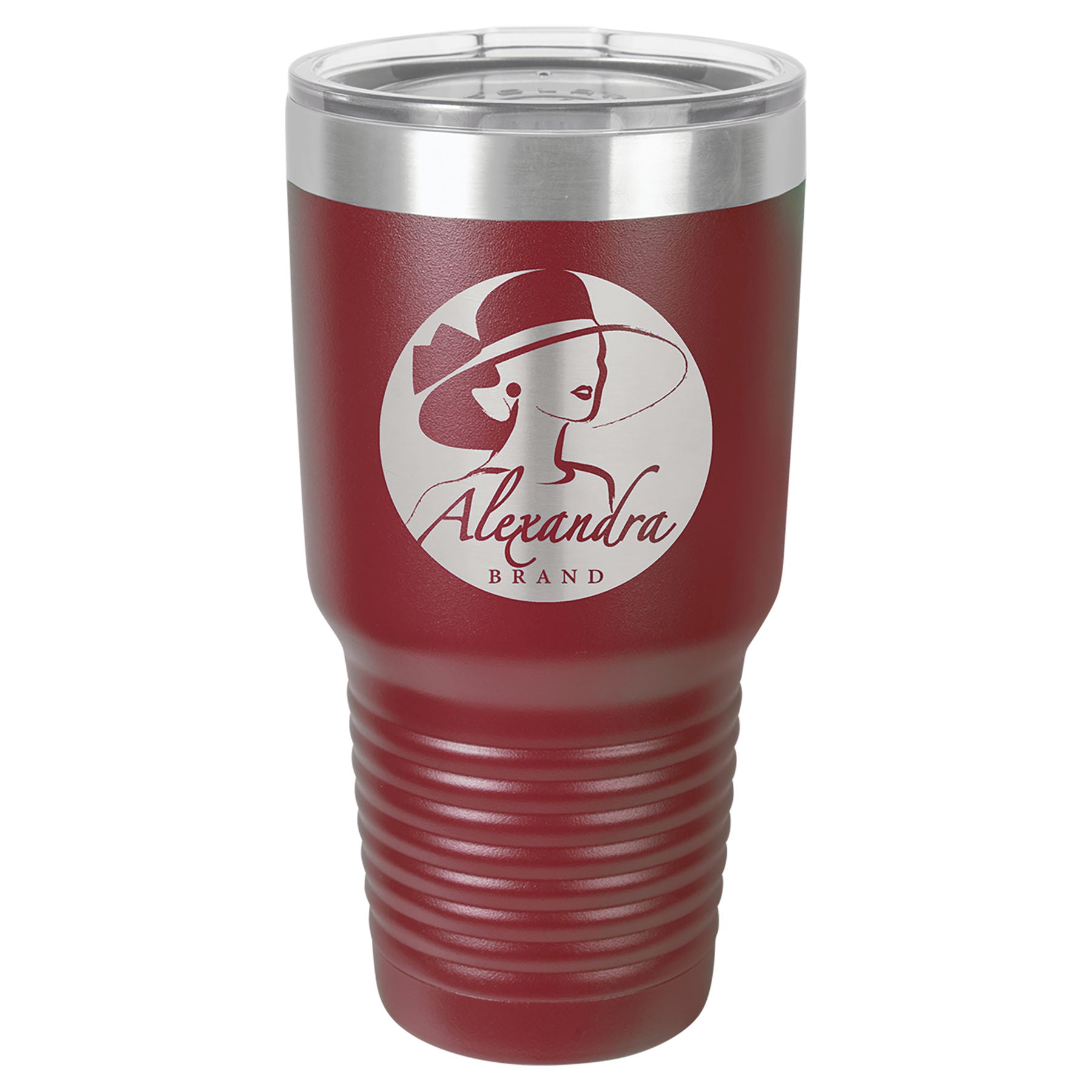 Maroon 30 oz. Ringneck Tumbler with Clear Lid