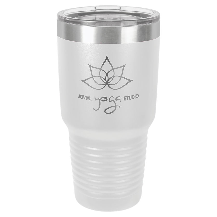 White 30 oz. Ringneck Tumbler with Clear Lid
