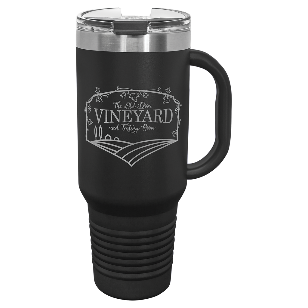 Black 40 oz. Travel Mug with Straw and Snap Lid
