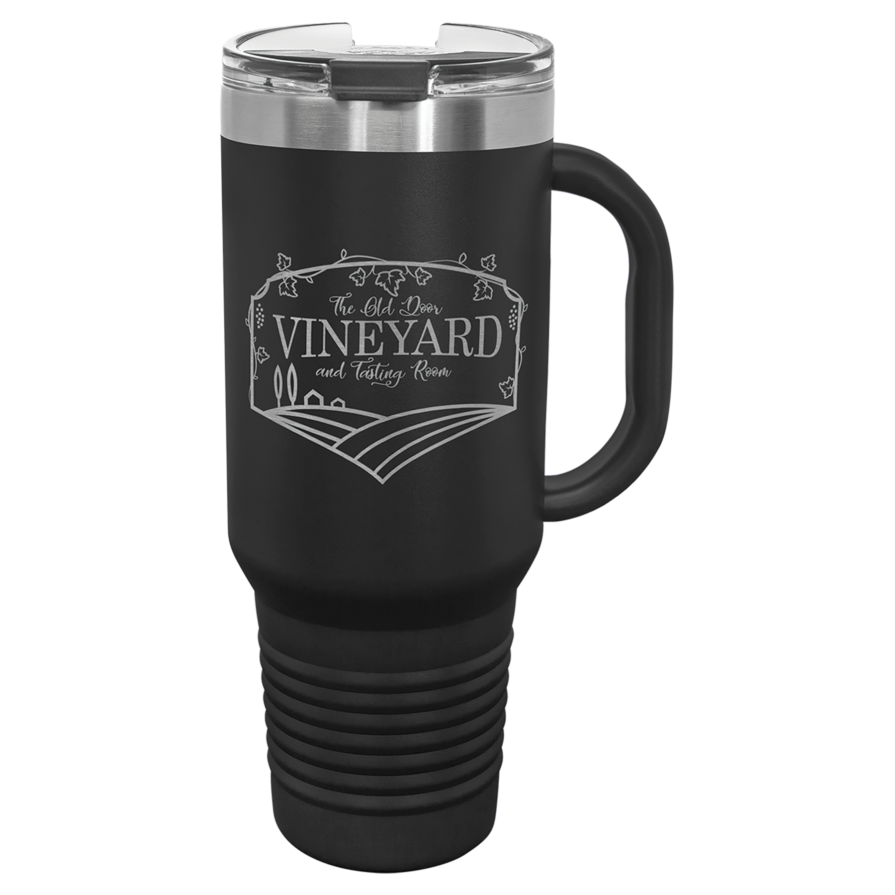 Black 40 oz. Travel Mug with Straw and Snap Lid