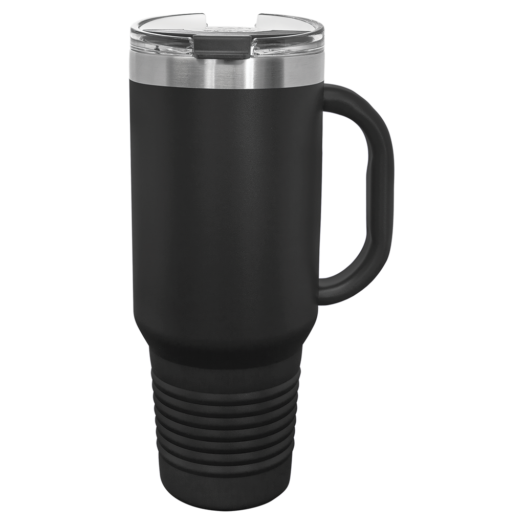 Black 40 oz. Travel Mug with Straw and Snap Lid blank-preview