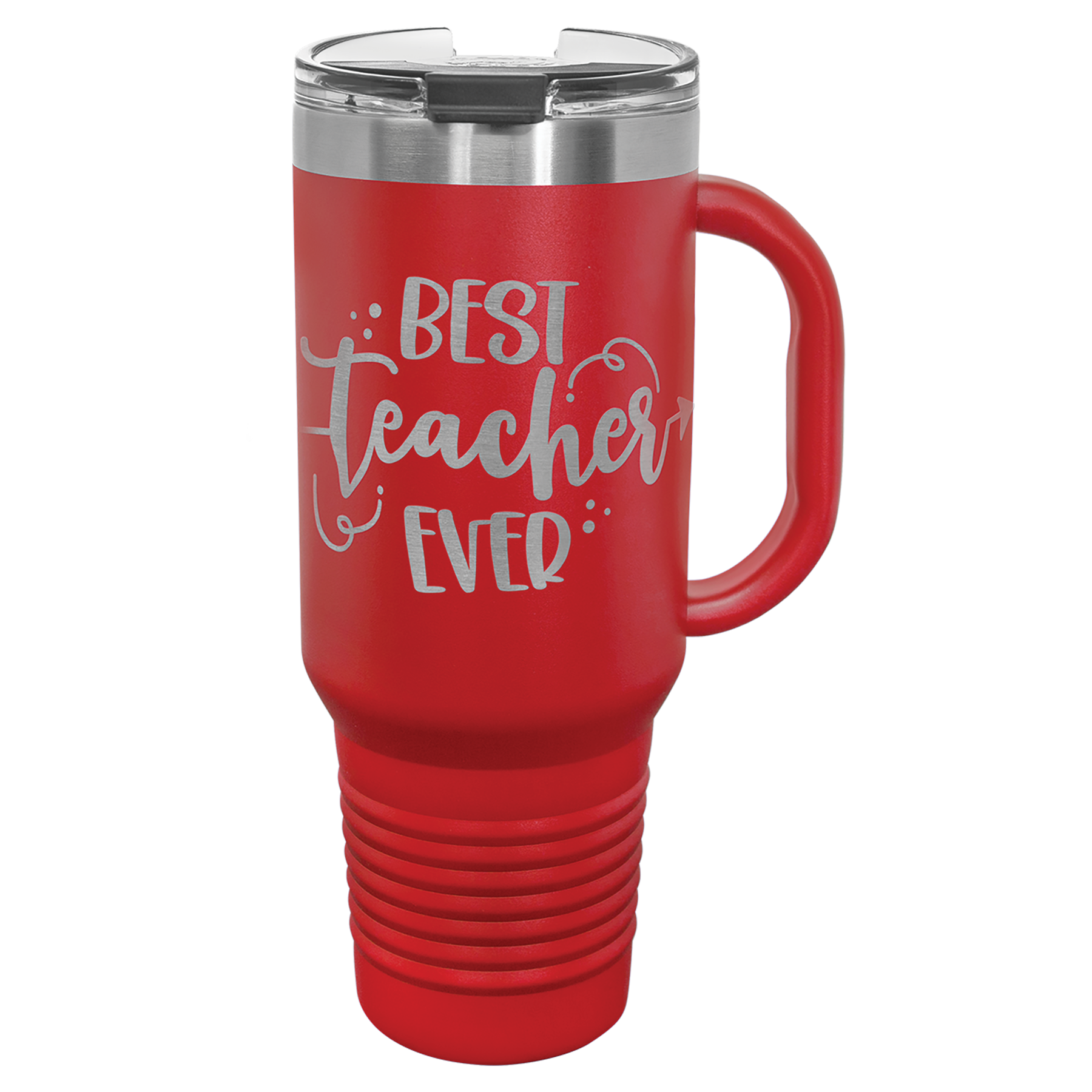Red 40 oz. Travel Mug with Straw and Snap Lid