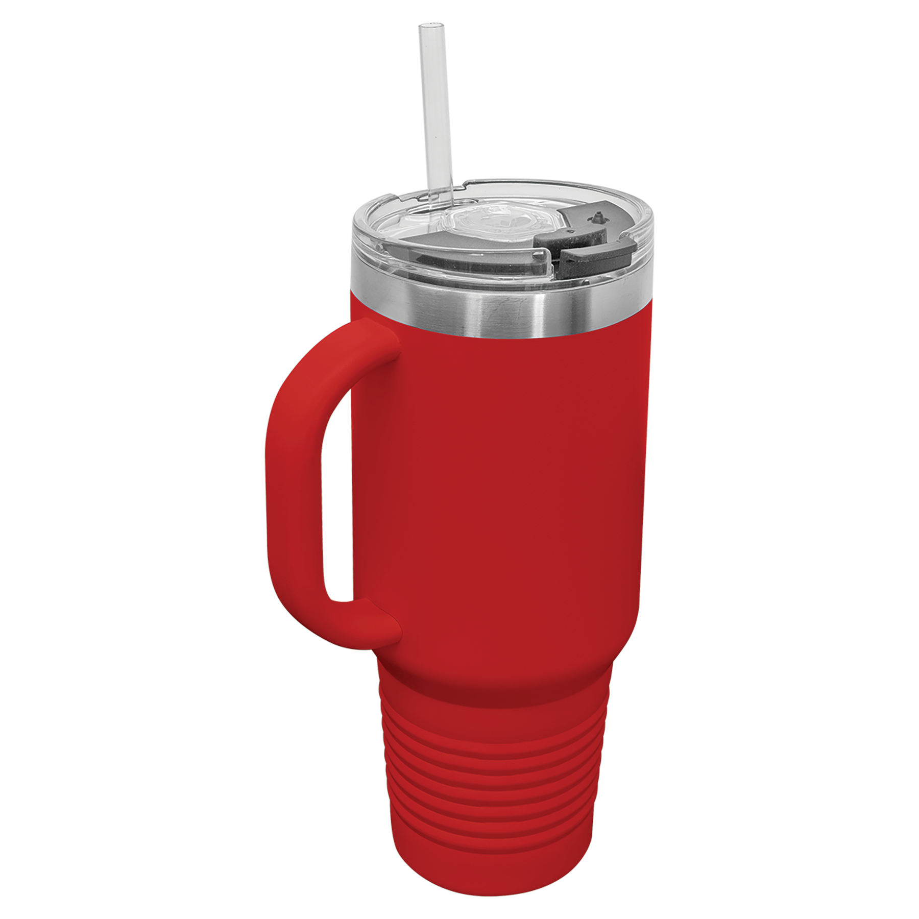 Red 40 oz. Travel Mug with Straw and Snap Lid
