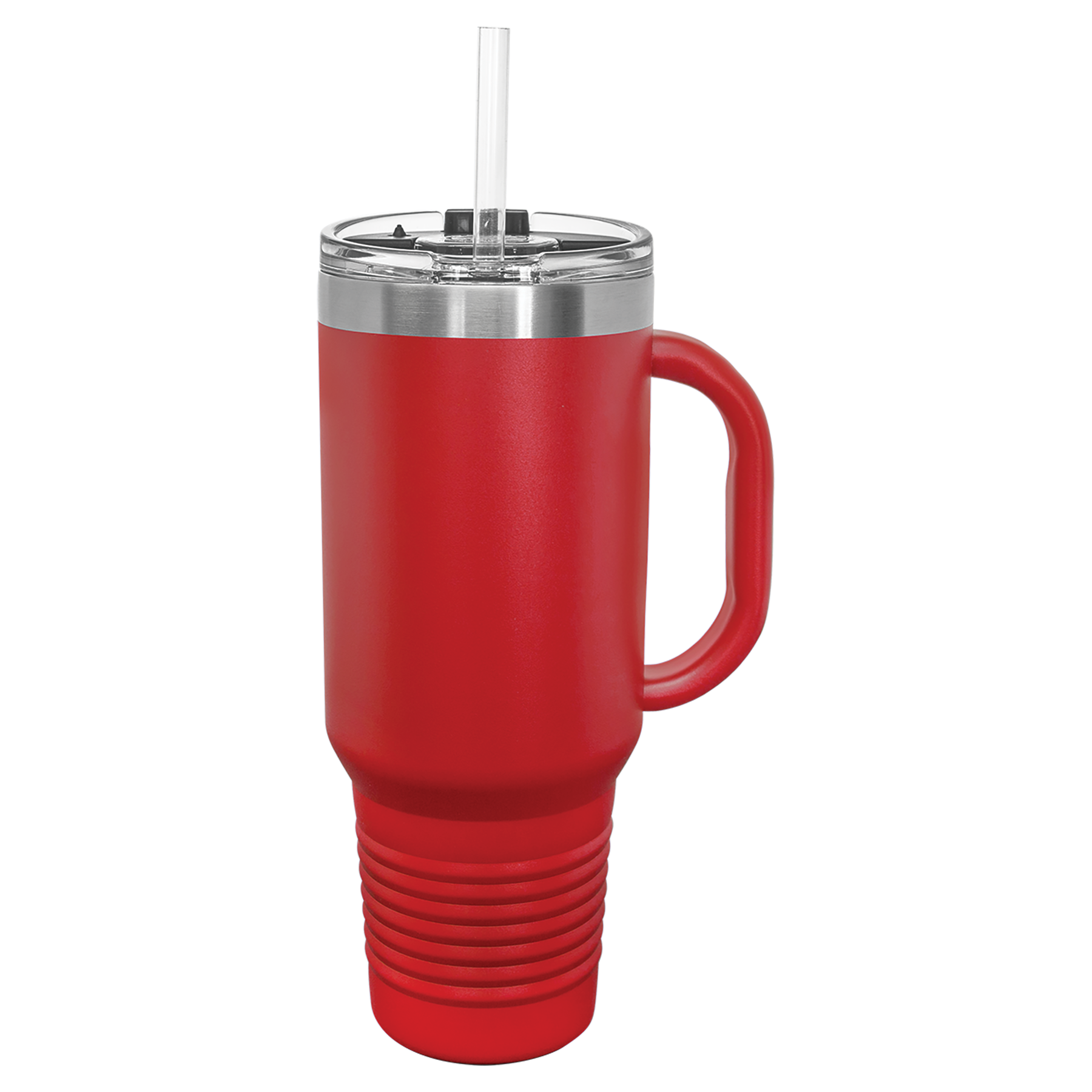 Red 40 oz. Travel Mug with Straw and Snap Lid
