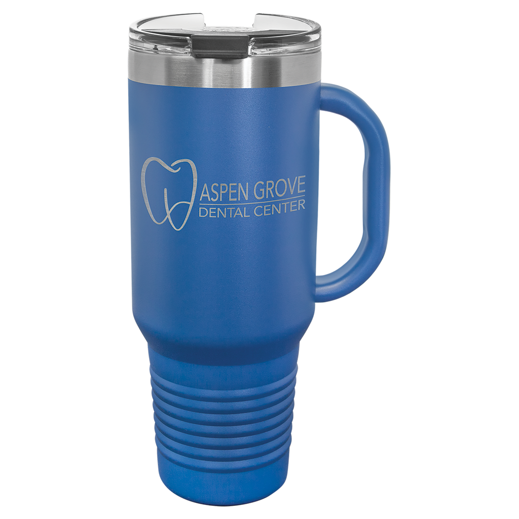 Royal Blue 40 oz. Travel Mug with Straw and Snap Lid