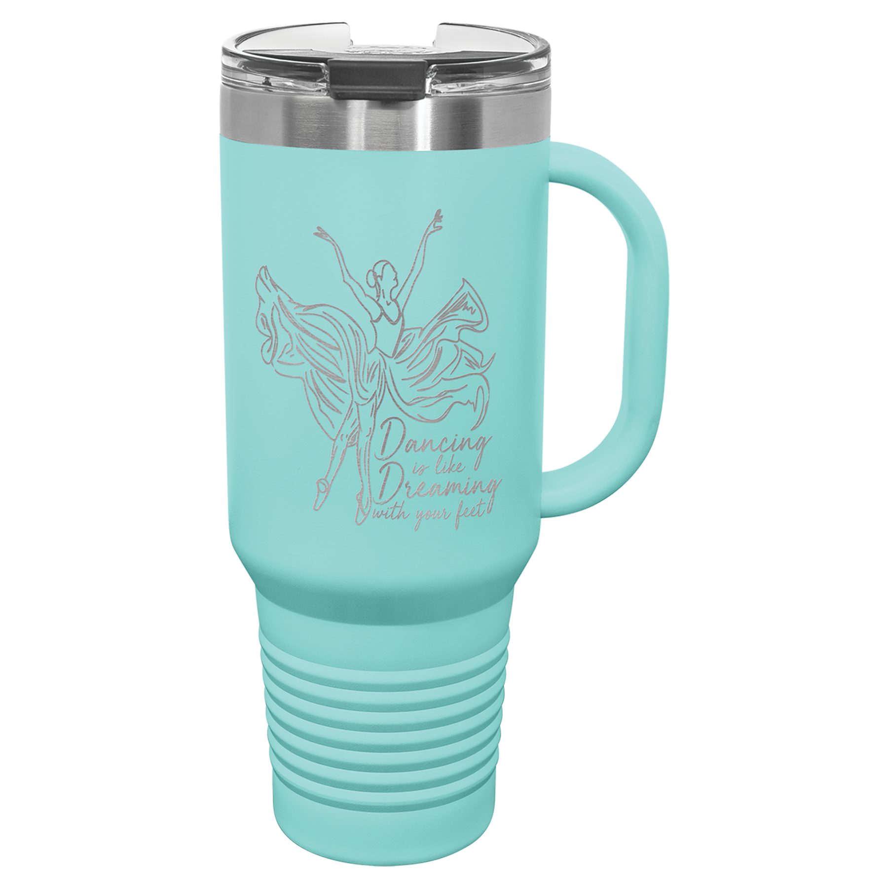 Teal 40 oz. Travel Mug with Straw and Snap Lid