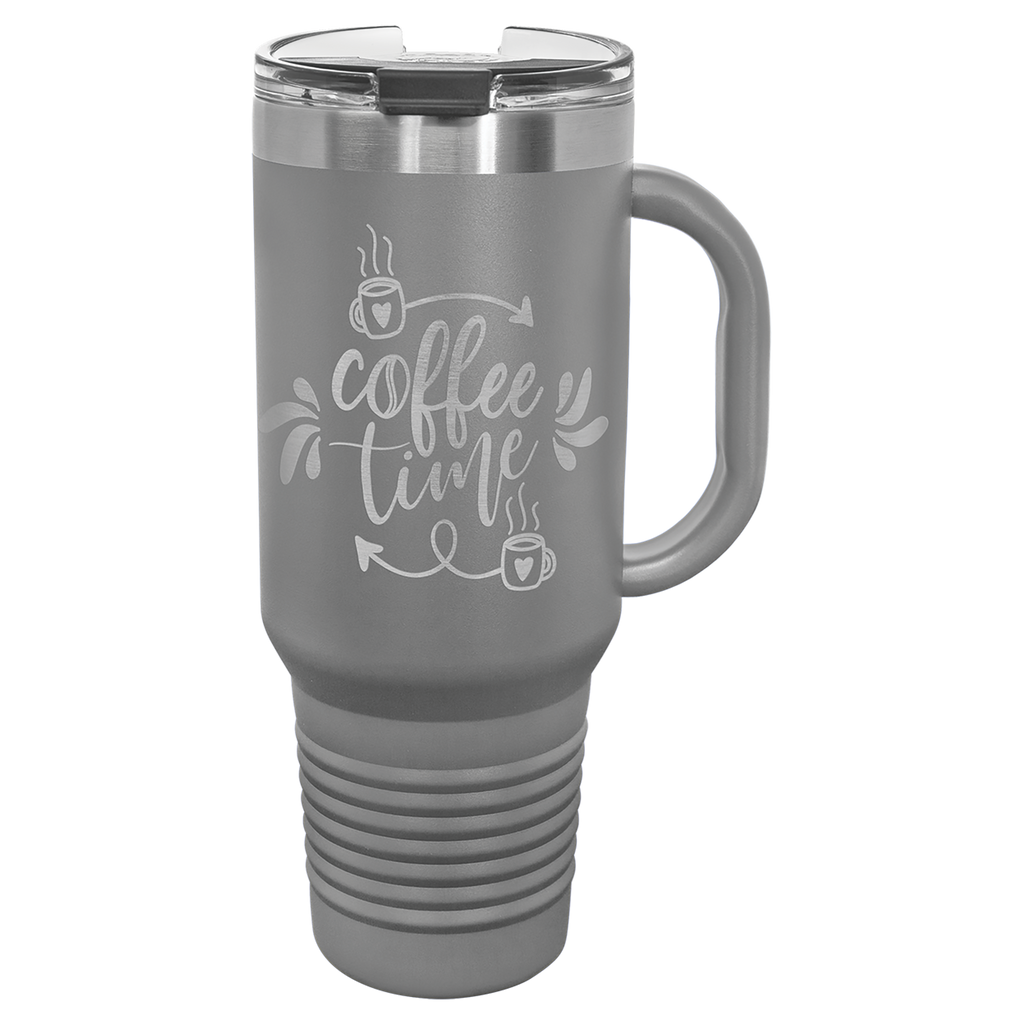 Dark Gray 40 oz. Travel Mug with Straw and Snap Lid