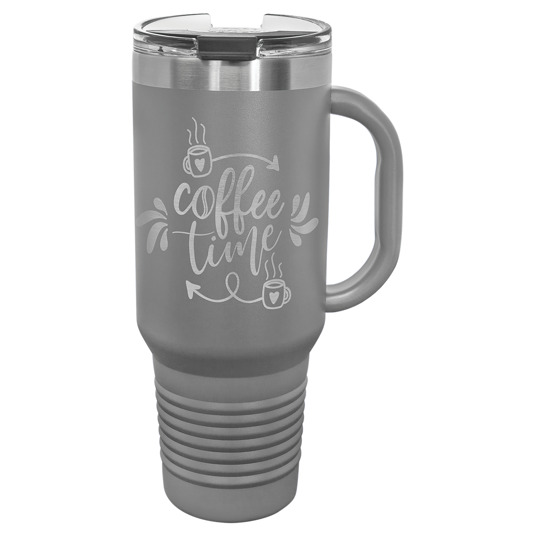 Dark Gray 40 oz. Travel Mug with Straw and Snap Lid