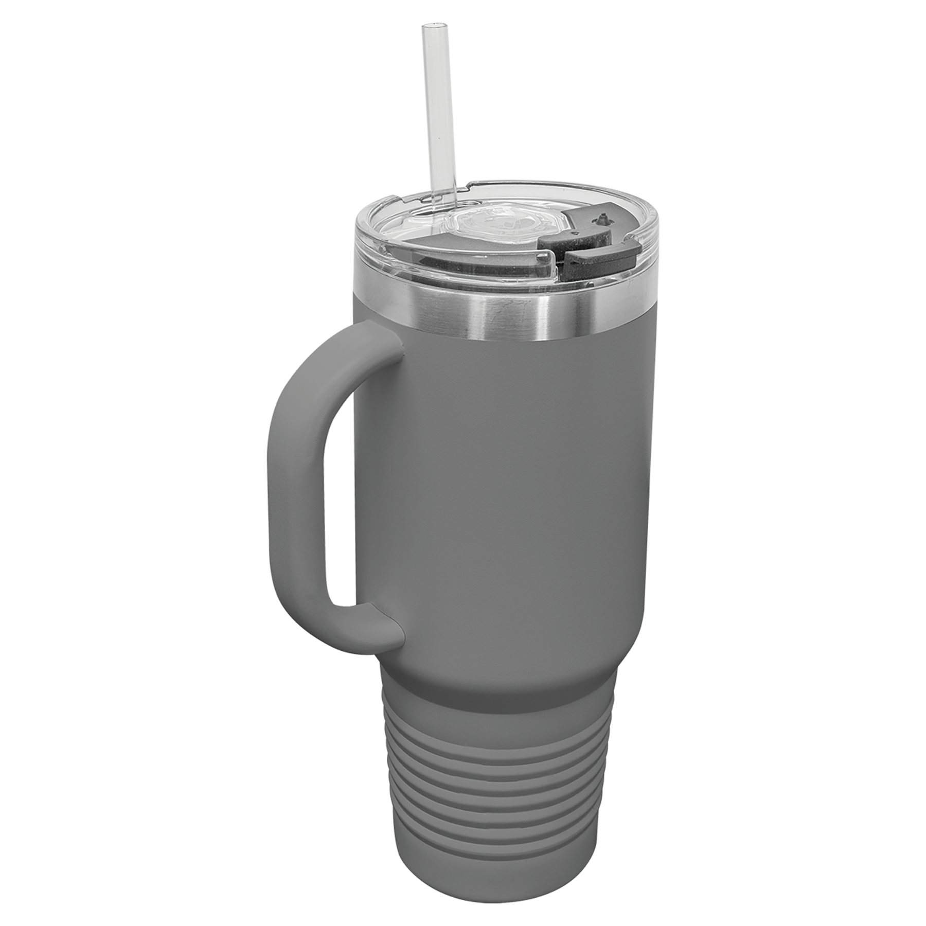 Dark Gray 40 oz. Travel Mug with Straw and Snap Lid