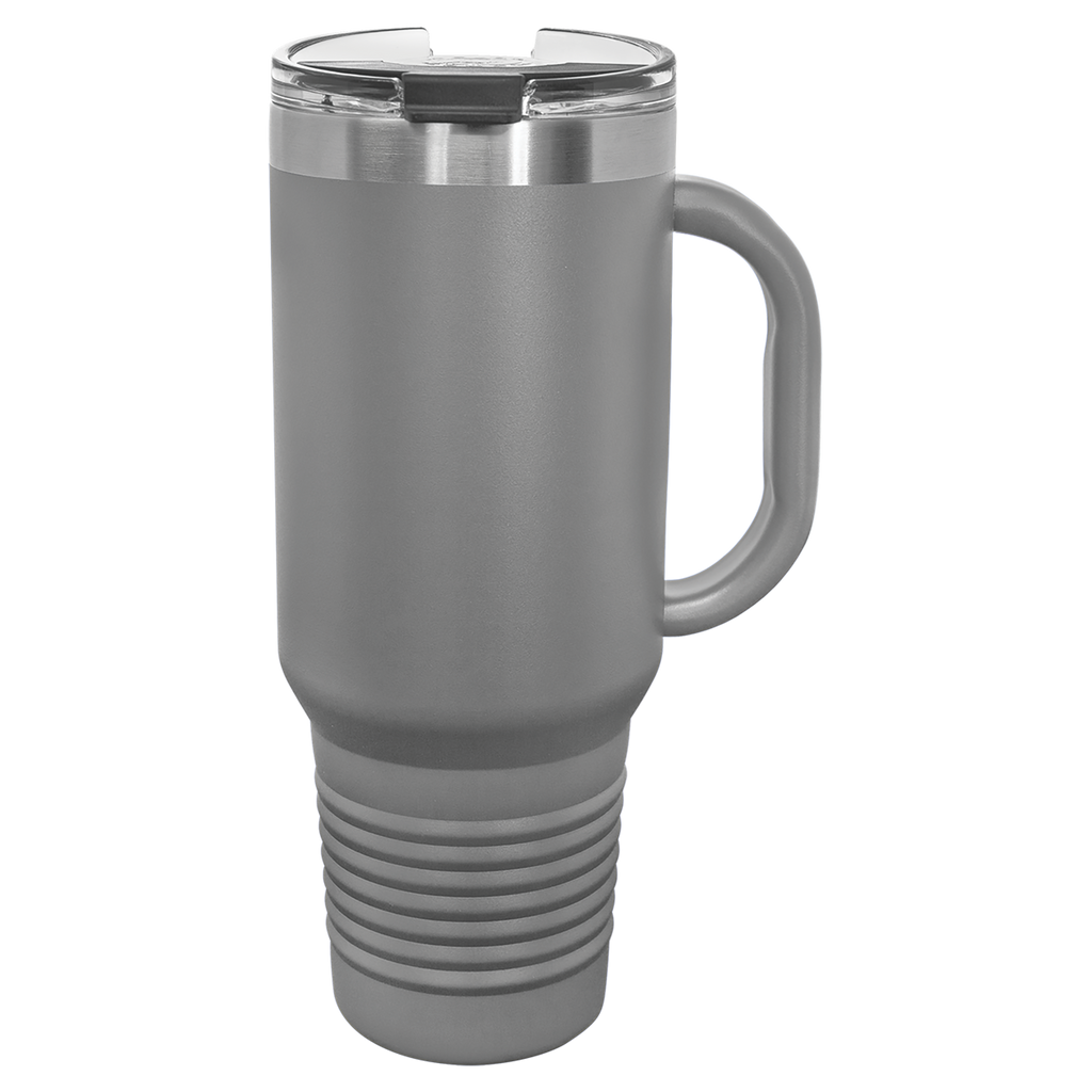 Dark Gray 40 oz. Travel Mug with Straw and Snap Lid blank-preview