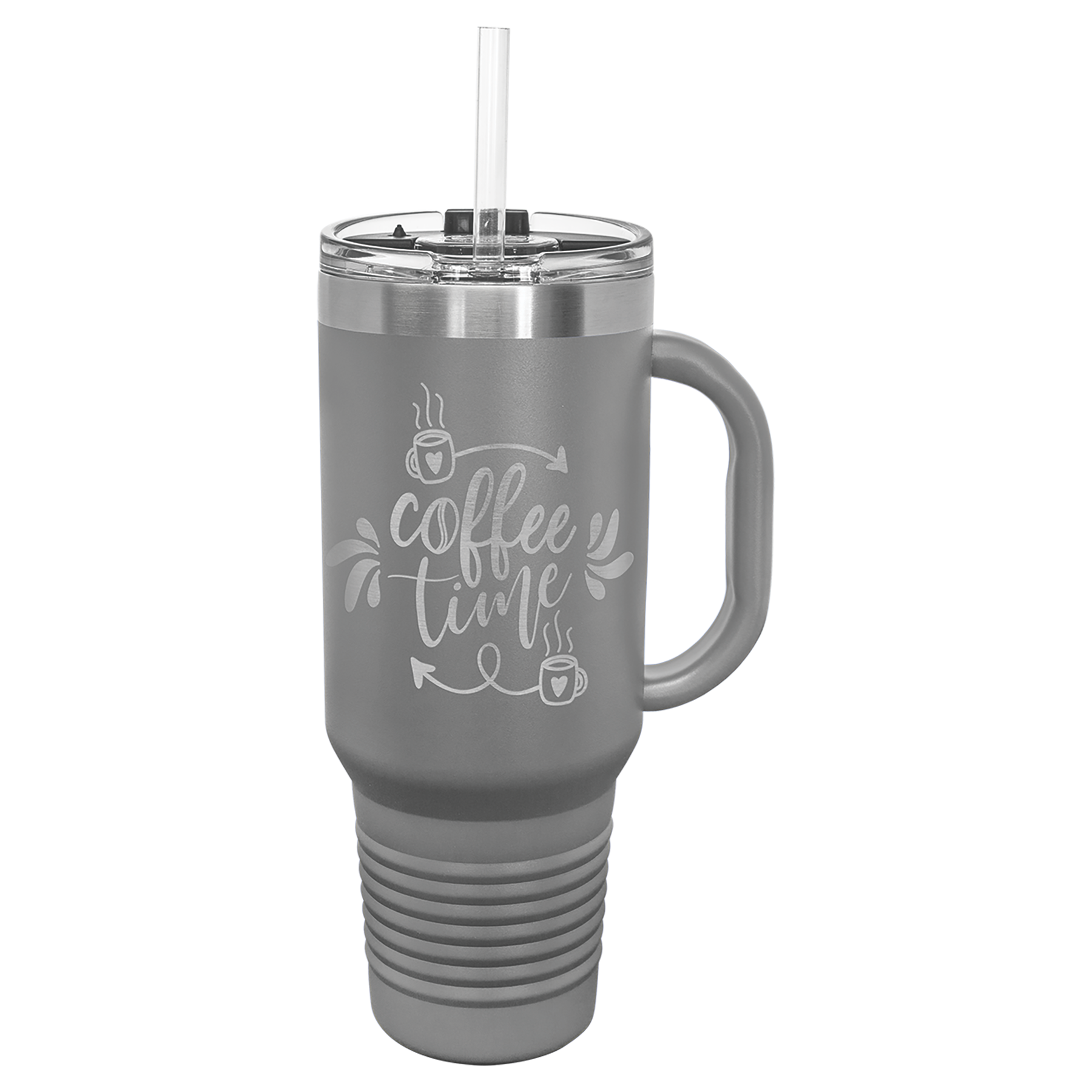 Dark Gray 40 oz. Travel Mug with Straw and Snap Lid