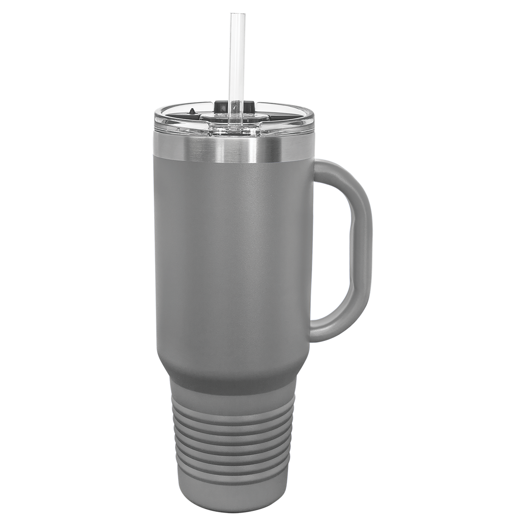 Dark Gray 40 oz. Travel Mug with Straw and Snap Lid