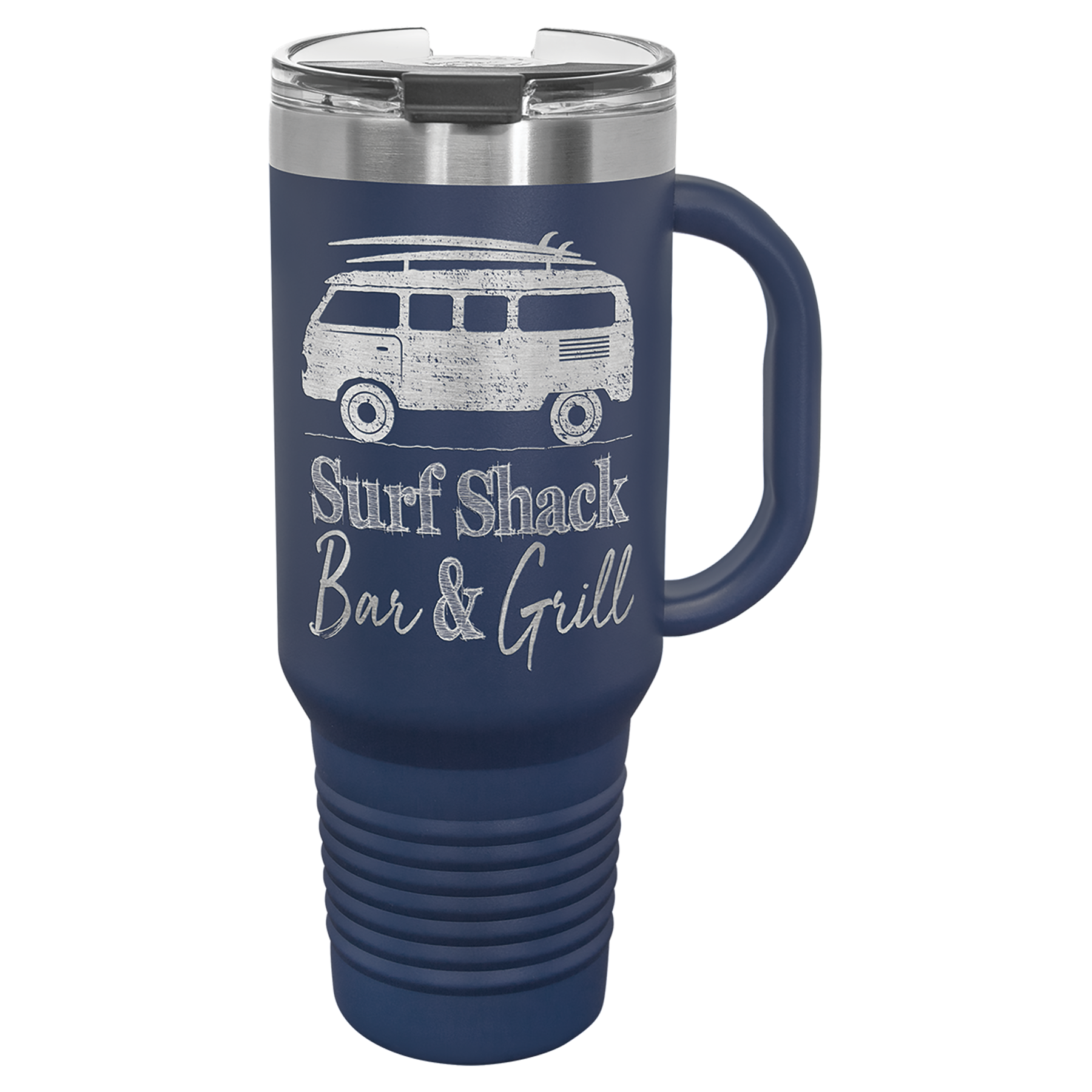 Navy Blue 40 oz. Travel Mug with Straw and Snap Lid