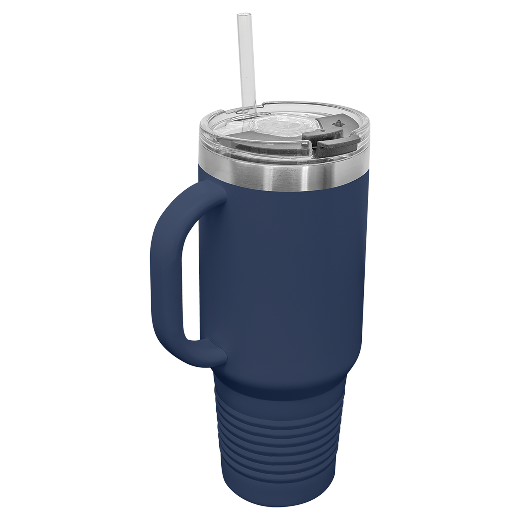 Navy Blue 40 oz. Travel Mug with Straw and Snap Lid