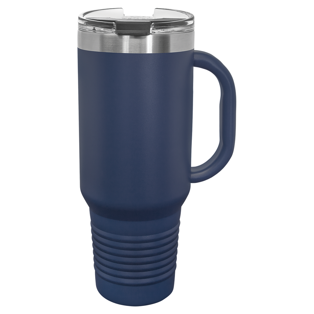 Navy Blue 40 oz. Travel Mug with Straw and Snap Lid blank-preview