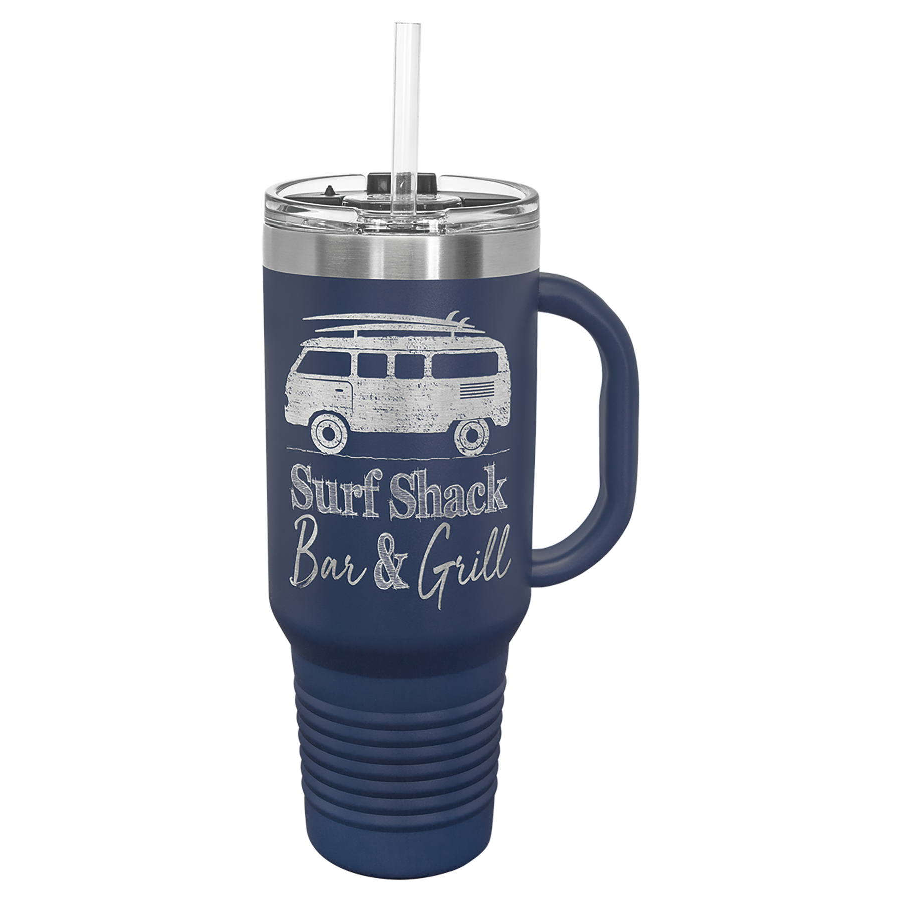 Navy Blue 40 oz. Travel Mug with Straw and Snap Lid