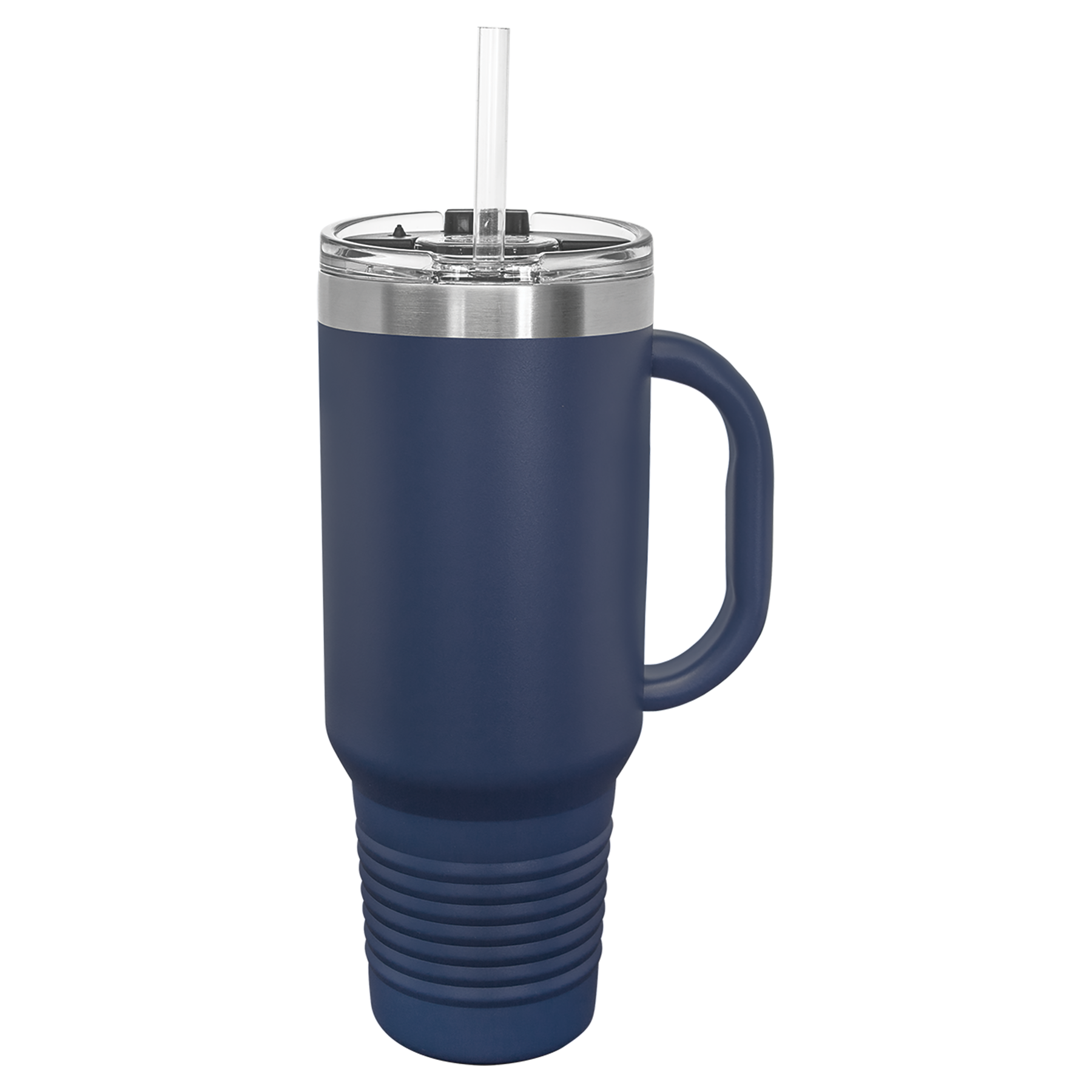 Navy Blue 40 oz. Travel Mug with Straw and Snap Lid