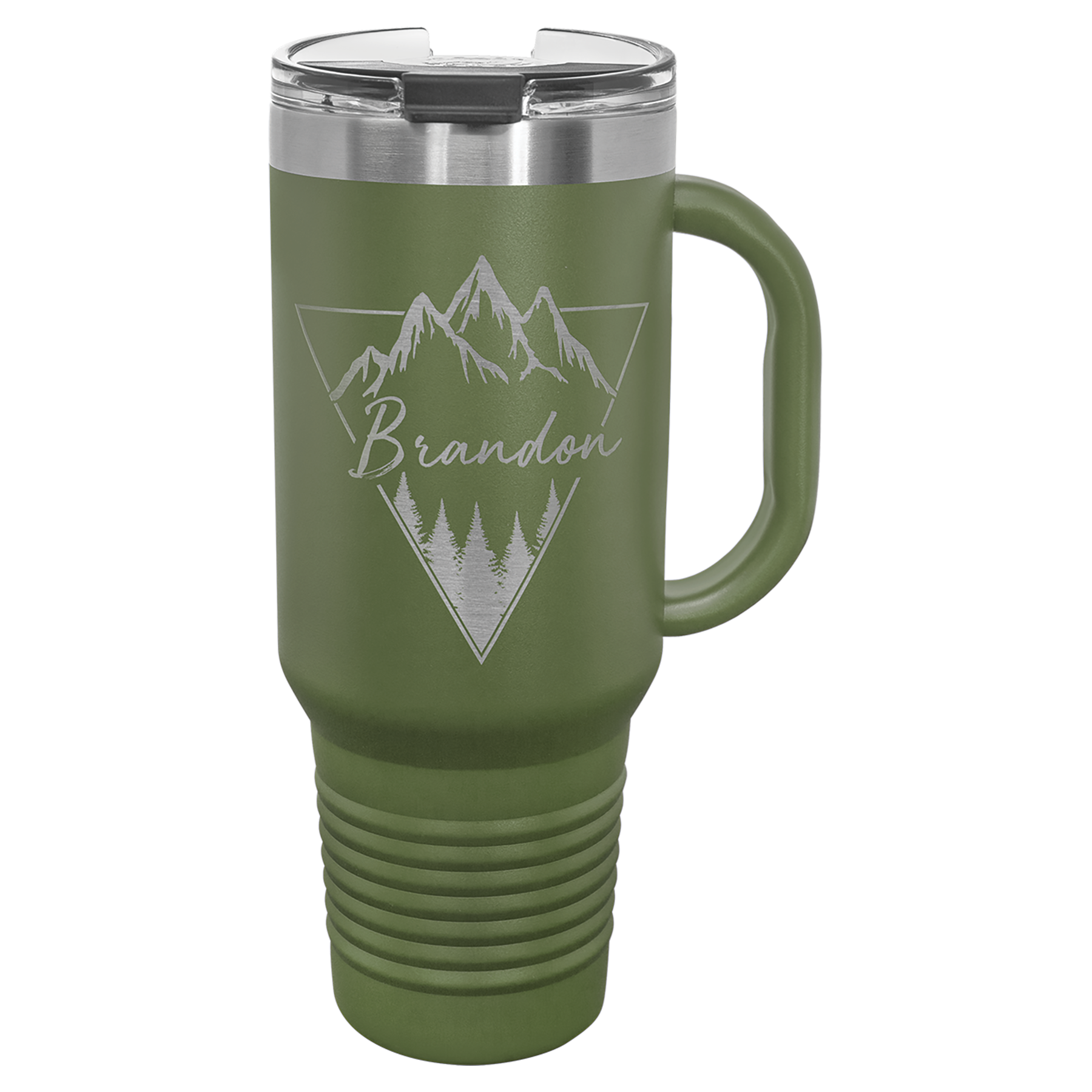 Olive Green 40 oz. Travel Mug with Straw and Snap Lid
