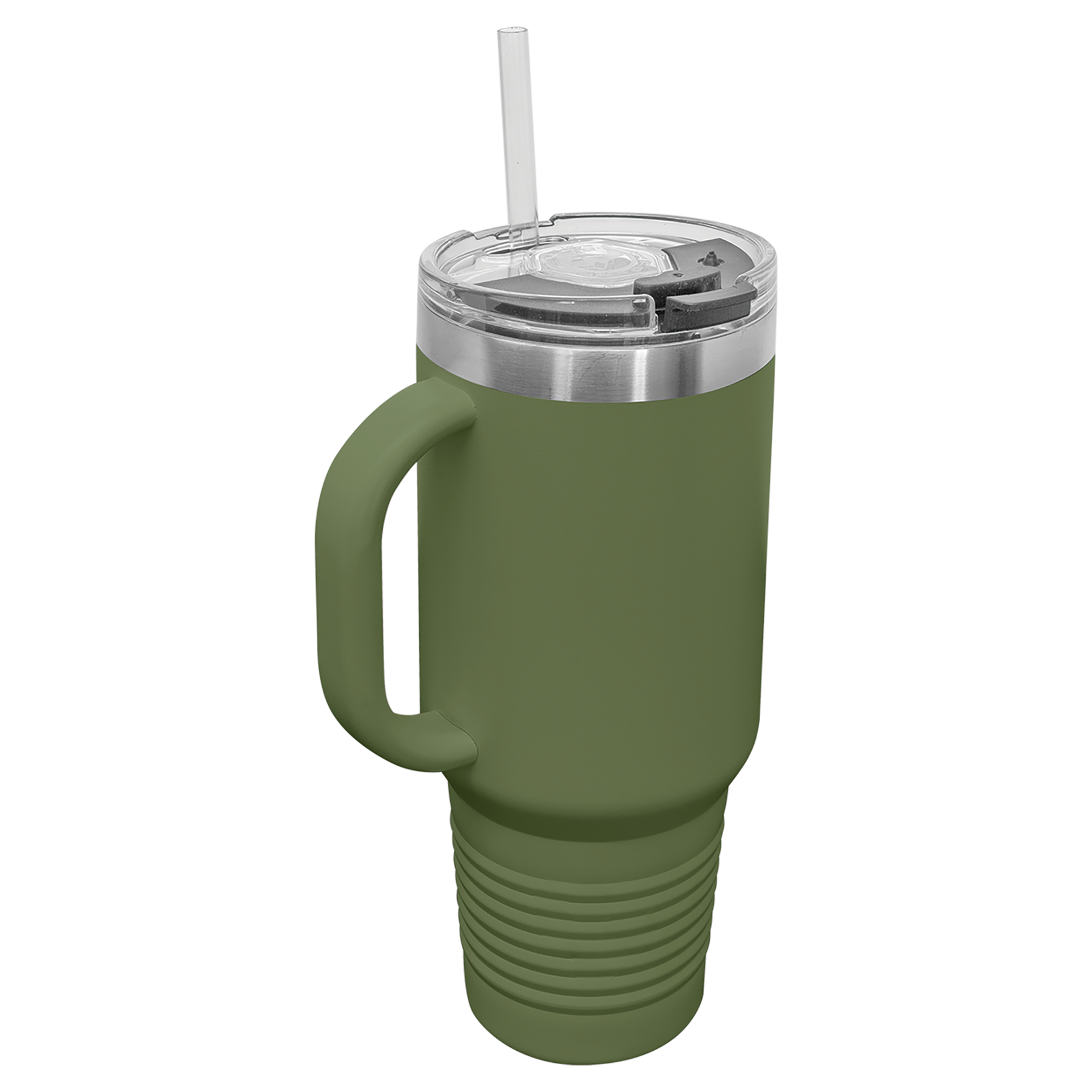 Olive Green 40 oz. Travel Mug with Straw and Snap Lid