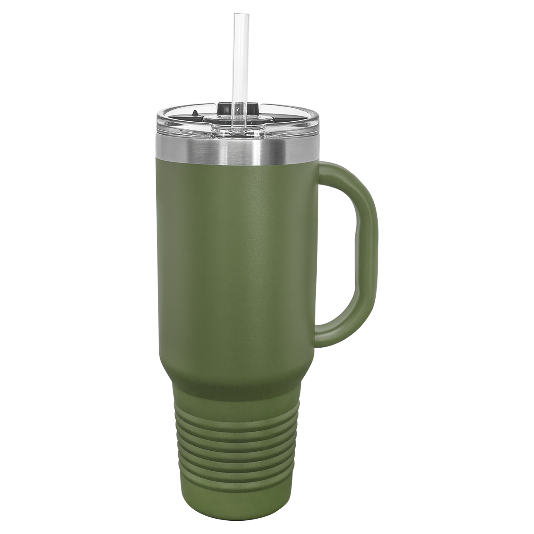 Olive Green 40 oz. Travel Mug with Straw and Snap Lid