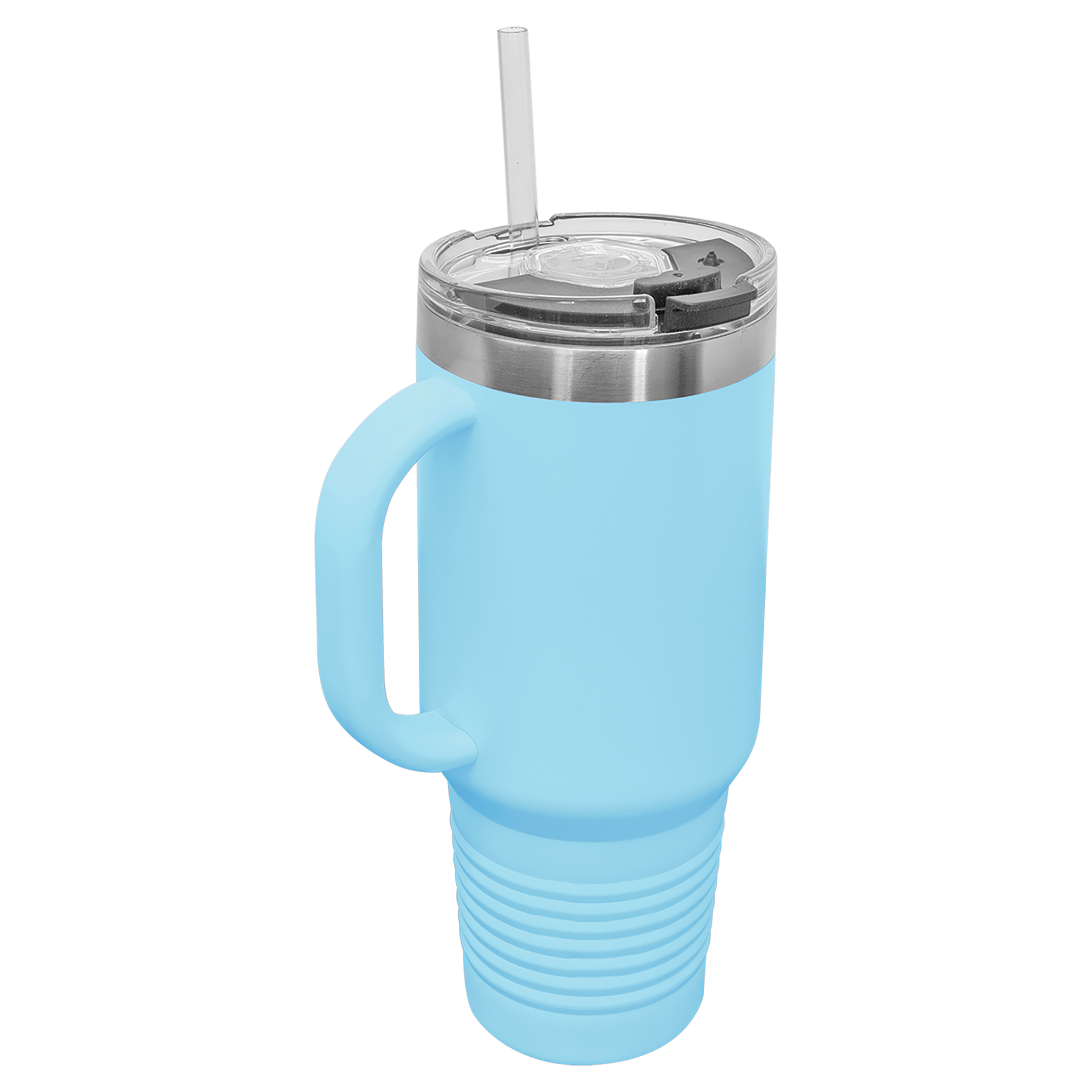 Light Blue 40 oz. Travel Mug with Straw and Snap Lid
