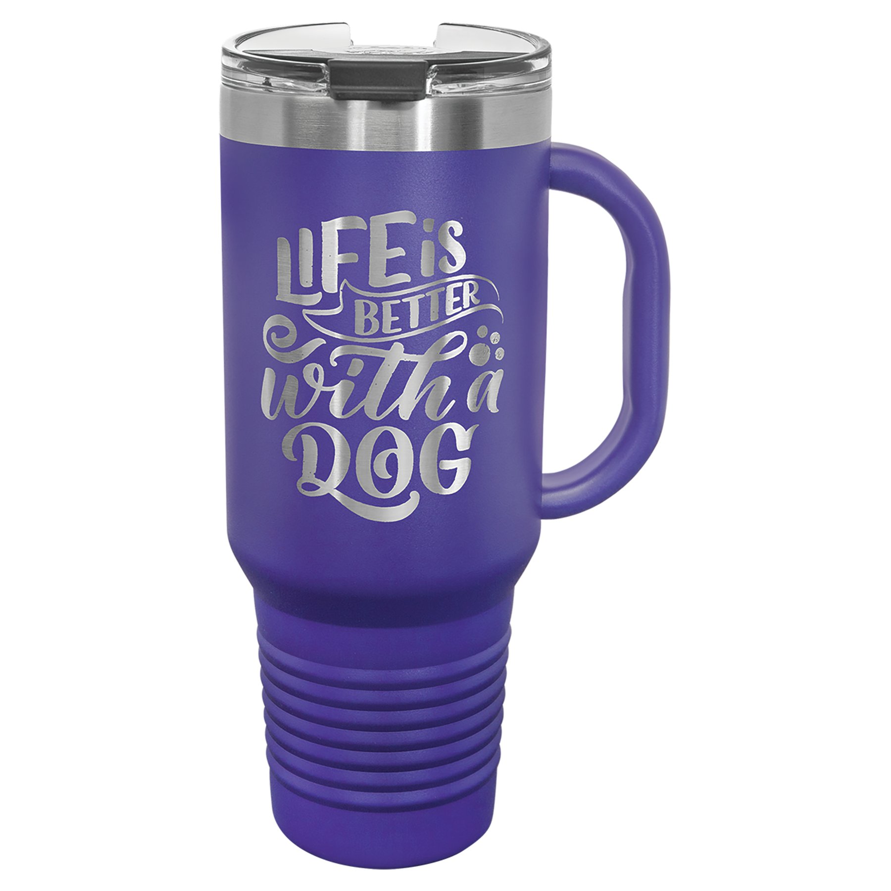 Purple 40 oz. Travel Mug with Straw and Snap Lid
