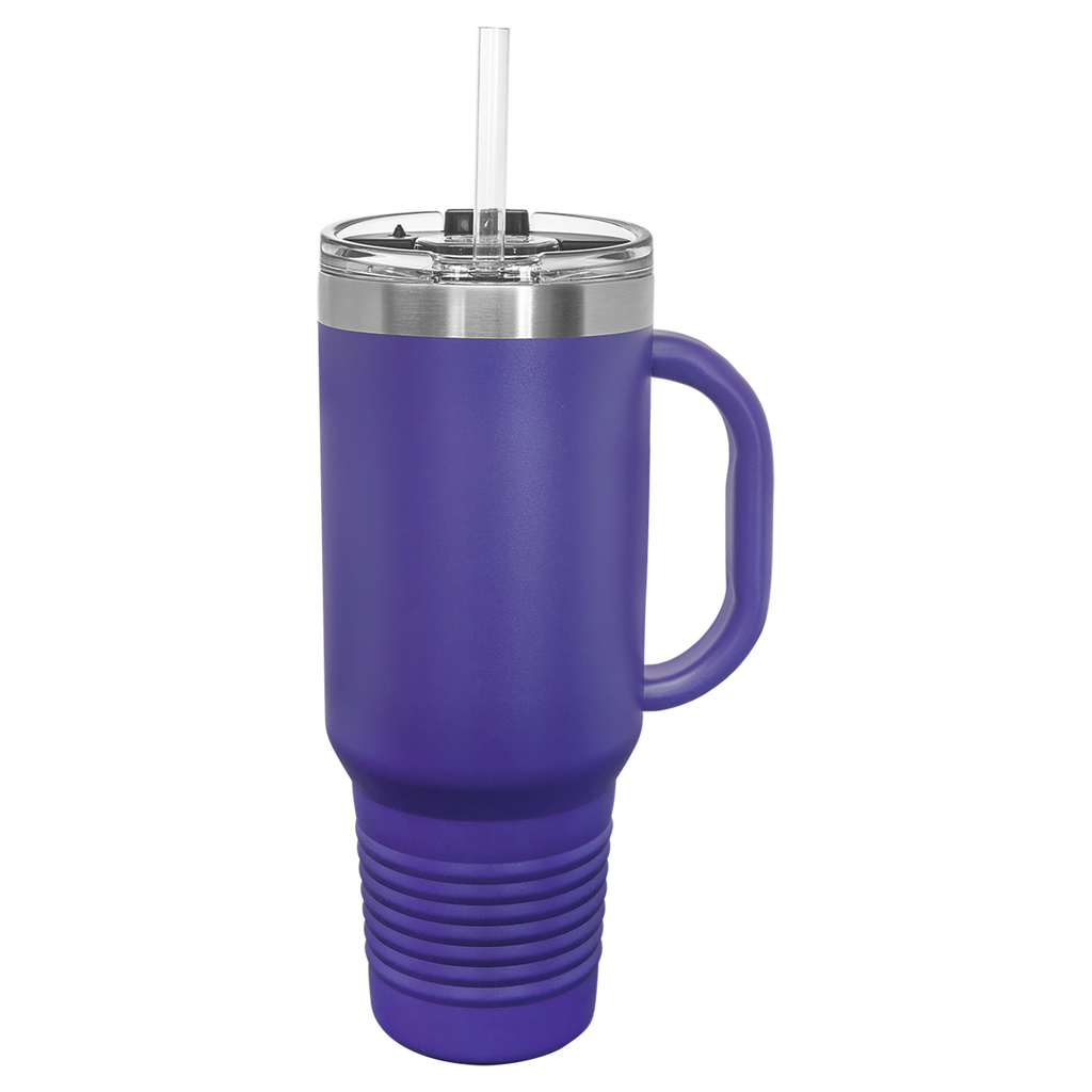 Purple 40 oz. Travel Mug with Straw and Snap Lid