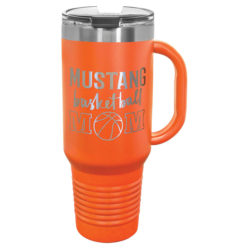 Orange 40 oz. Travel Mug with Straw and Snap Lid
