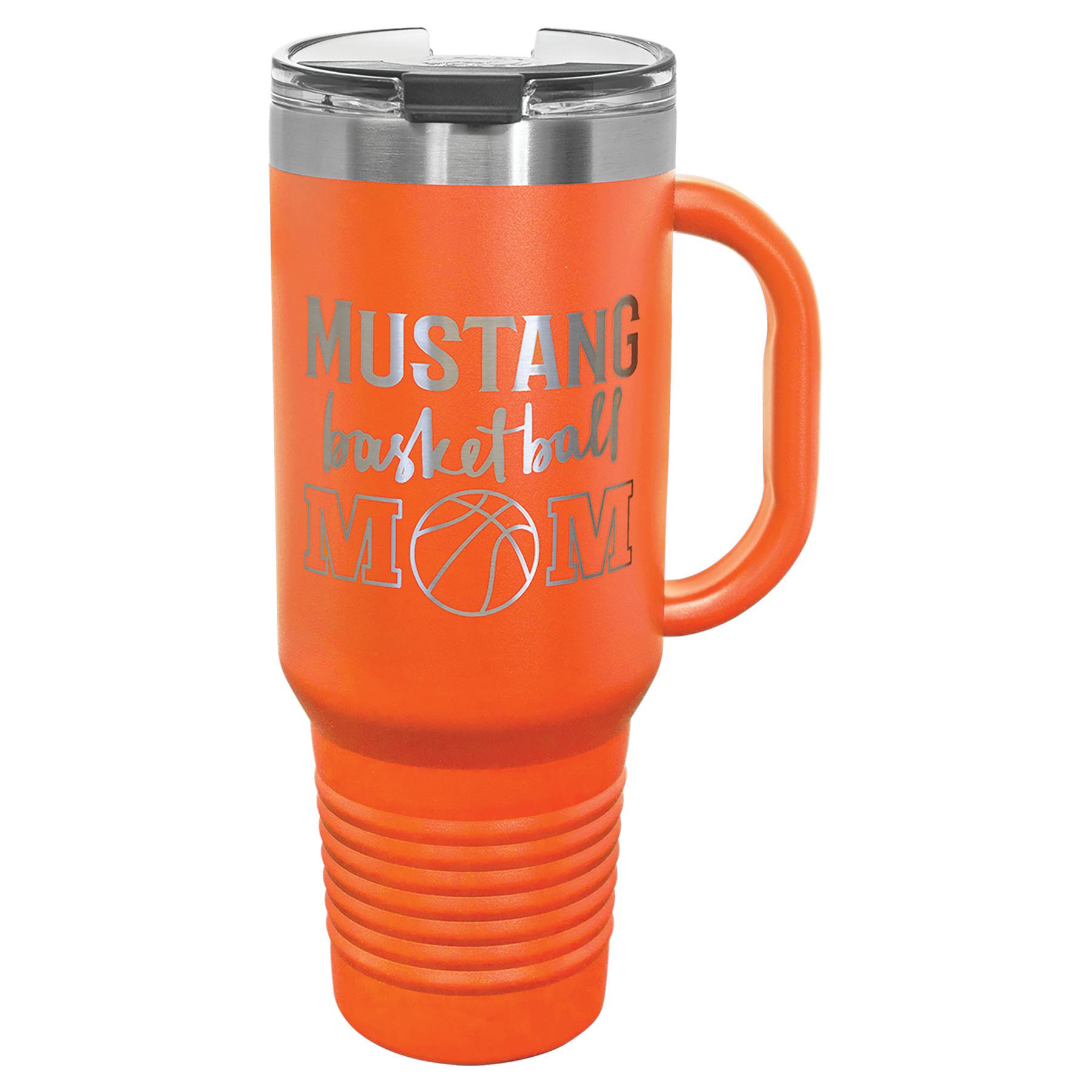 Orange 40 oz. Travel Mug with Straw and Snap Lid