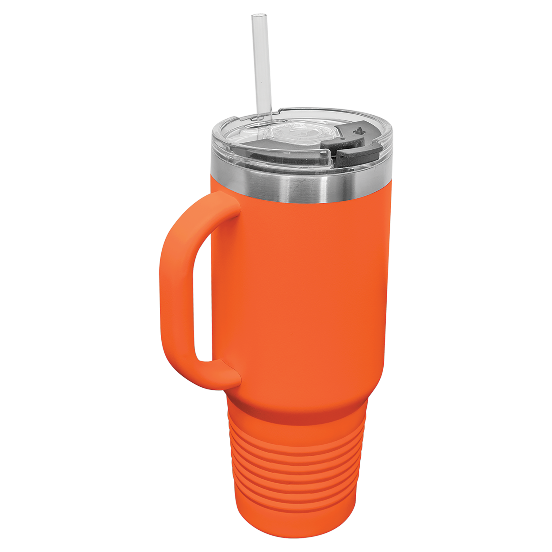 Orange 40 oz. Travel Mug with Straw and Snap Lid