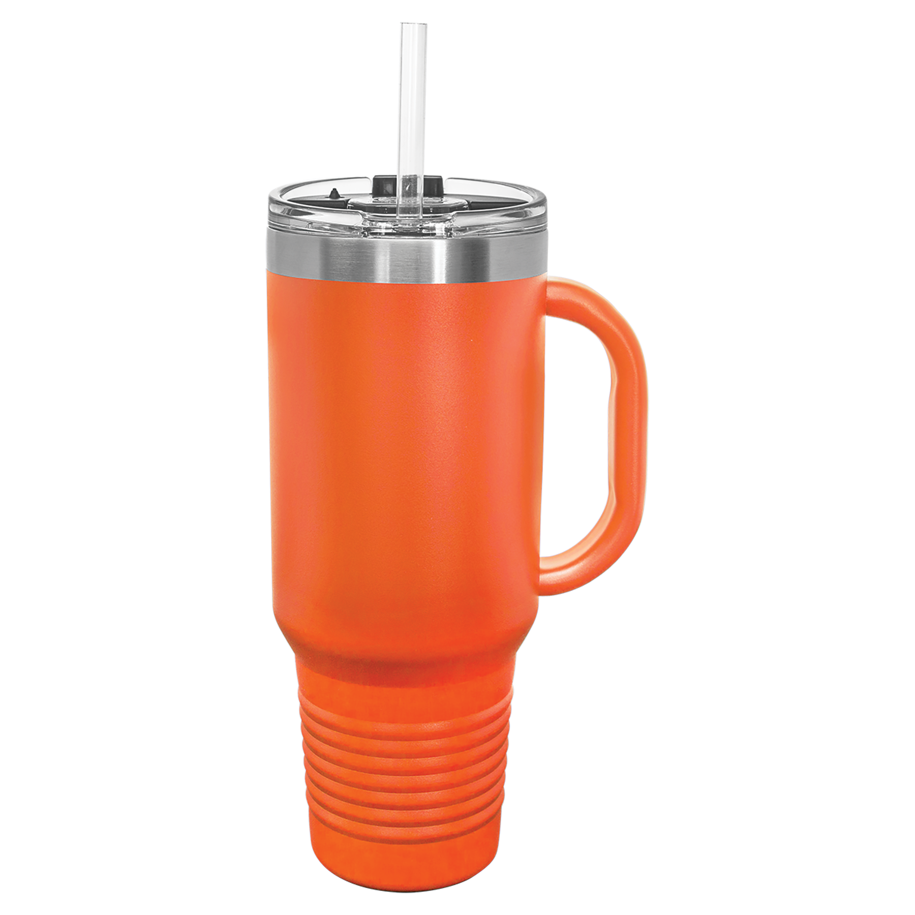 Orange 40 oz. Travel Mug with Straw and Snap Lid