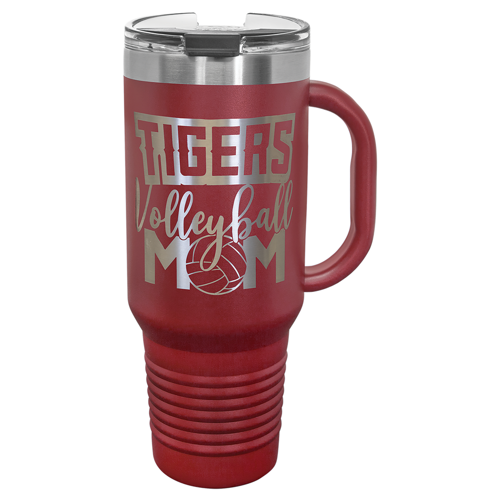 Maroon 40 oz. Travel Mug with Straw and Snap Lid