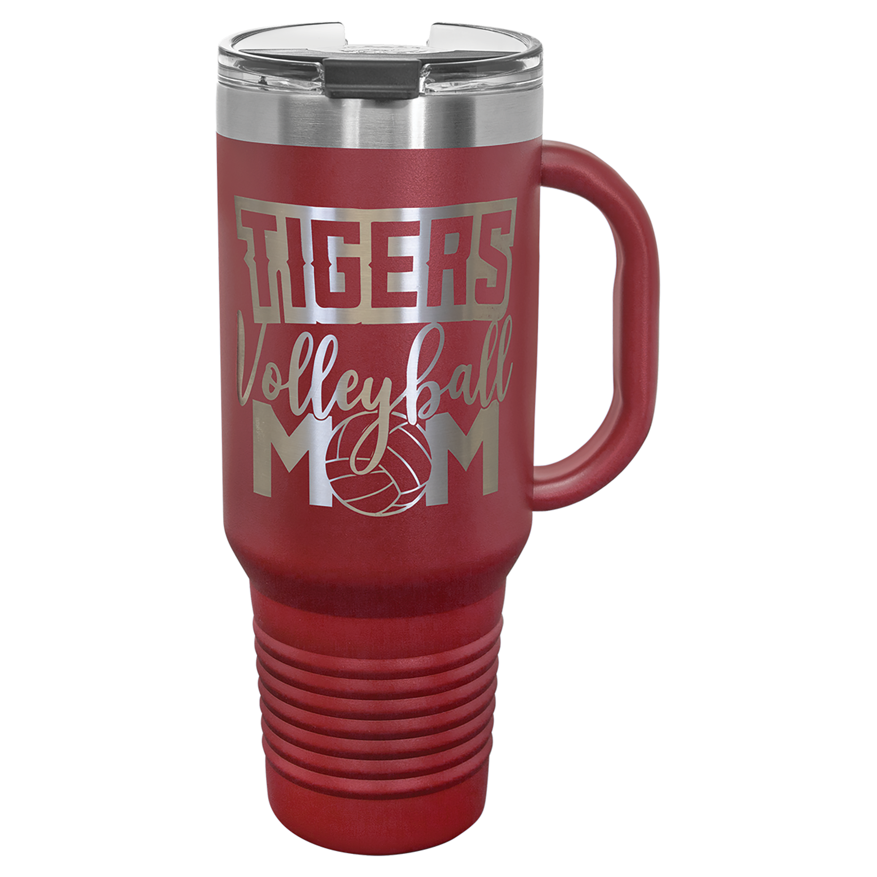 Maroon 40 oz. Travel Mug with Straw and Snap Lid