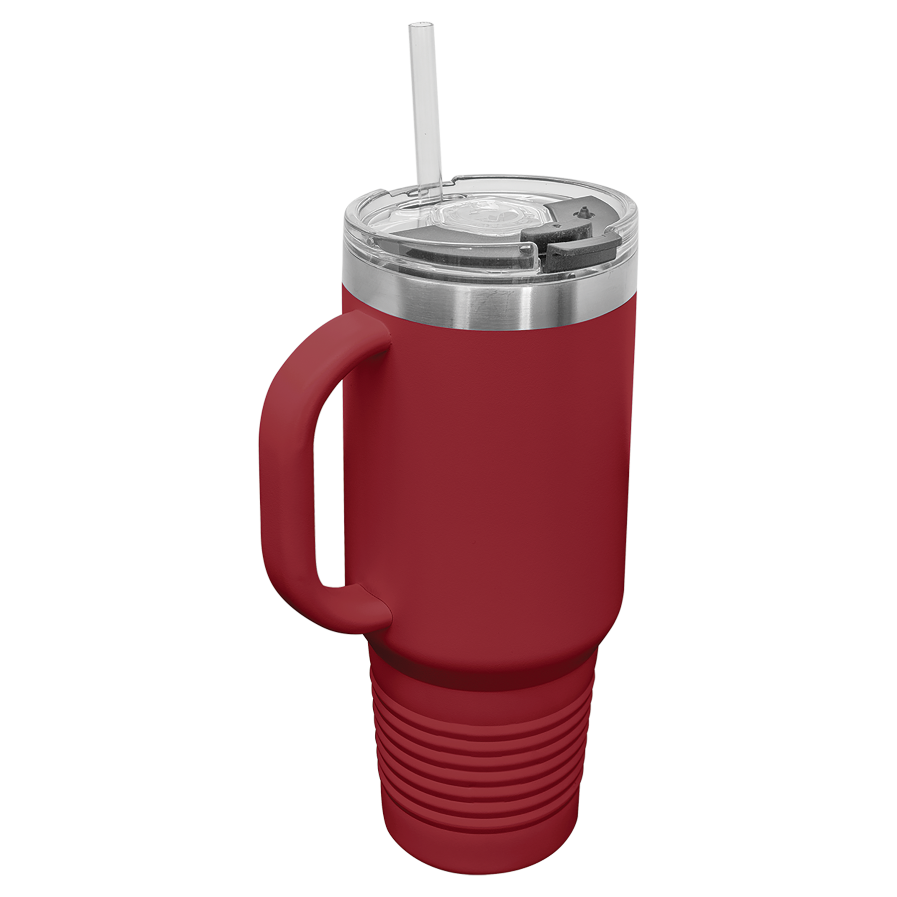Maroon 40 oz. Travel Mug with Straw and Snap Lid