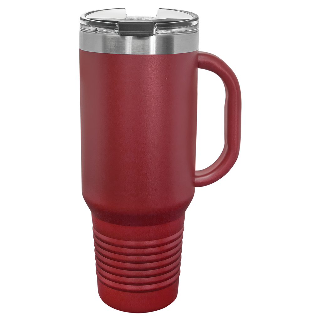 Maroon 40 oz. Travel Mug with Straw and Snap Lid blank-preview