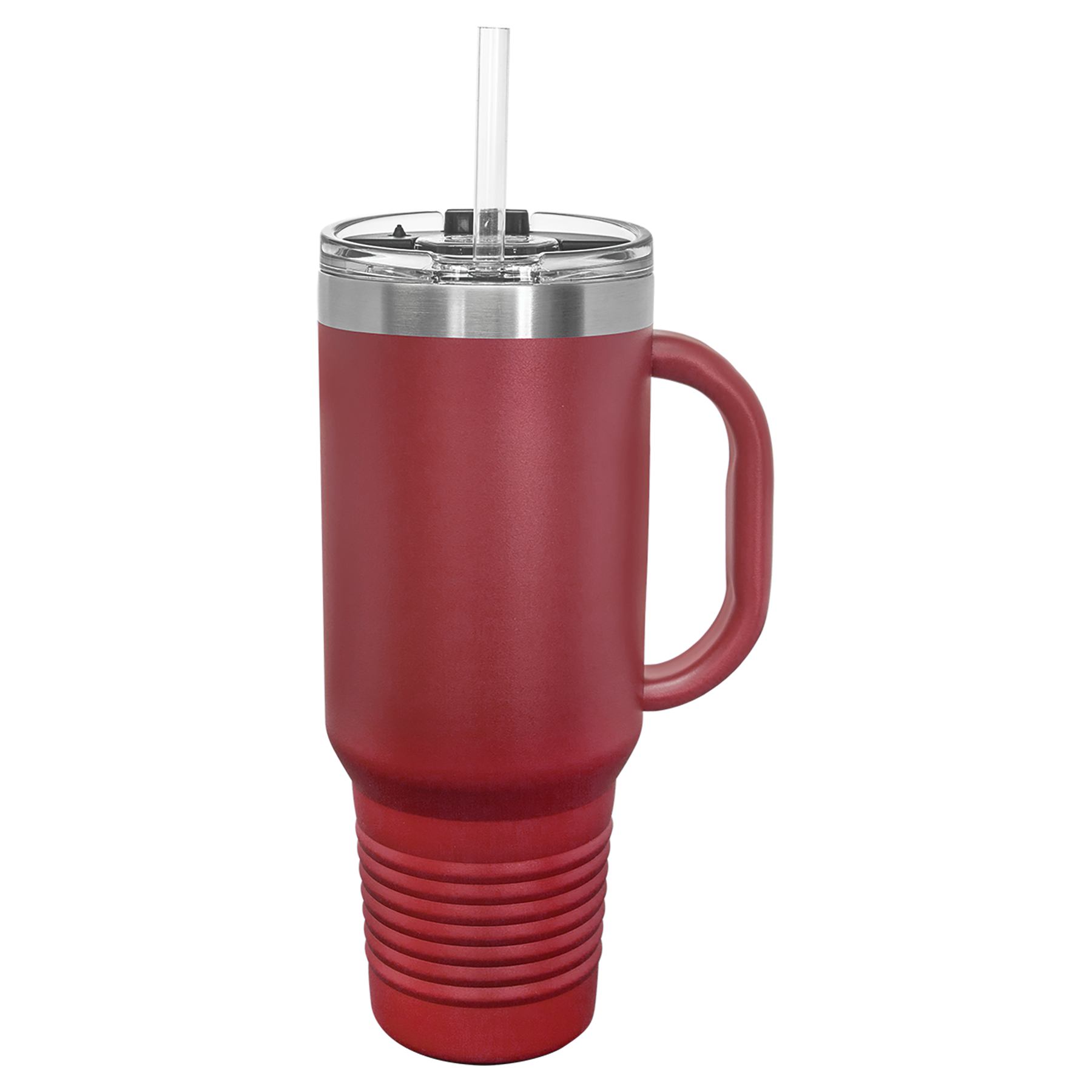 Maroon 40 oz. Travel Mug with Straw and Snap Lid