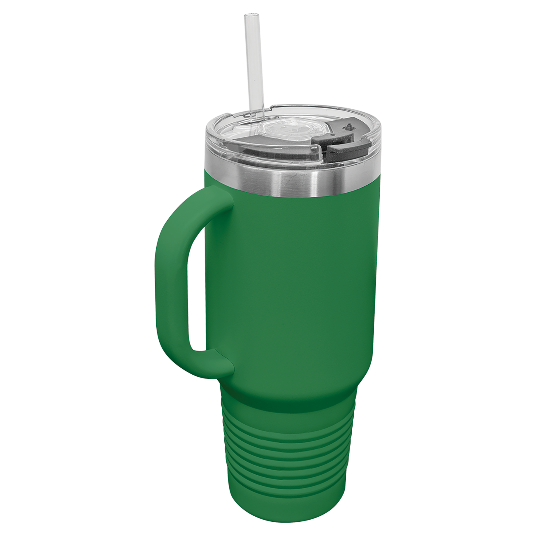 Green 40 oz. Travel Mug with Straw and Snap Lid