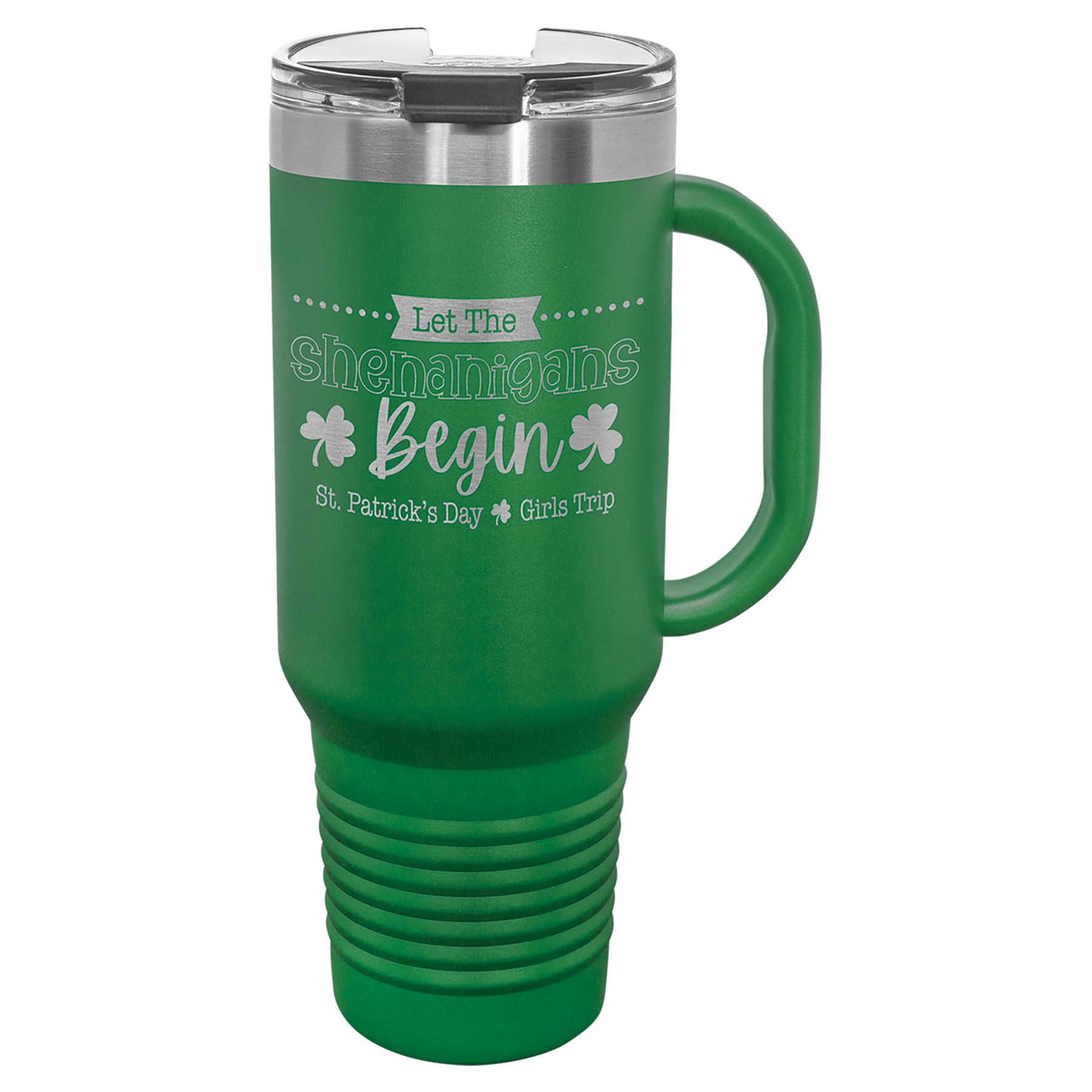 Green 40 oz. Travel Mug with Straw and Snap Lid