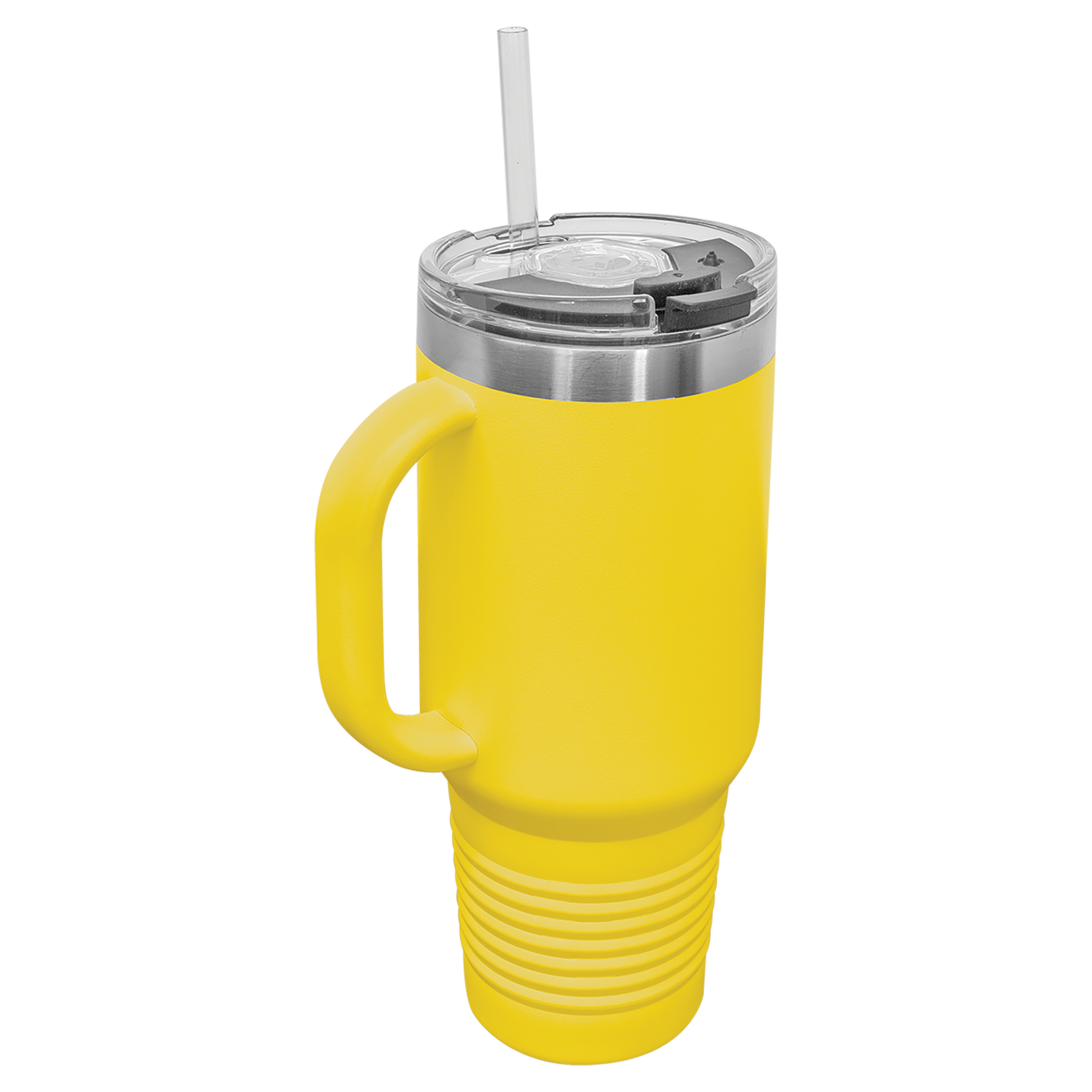 Yellow 40 oz. Travel Mug with Straw and Snap Lid