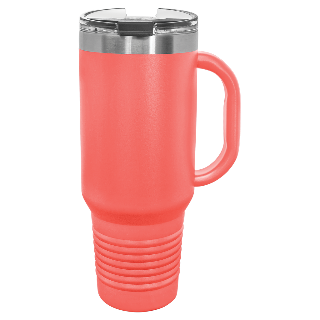 Coral 40 oz. Travel Mug with Straw and Snap Lid blank-preview