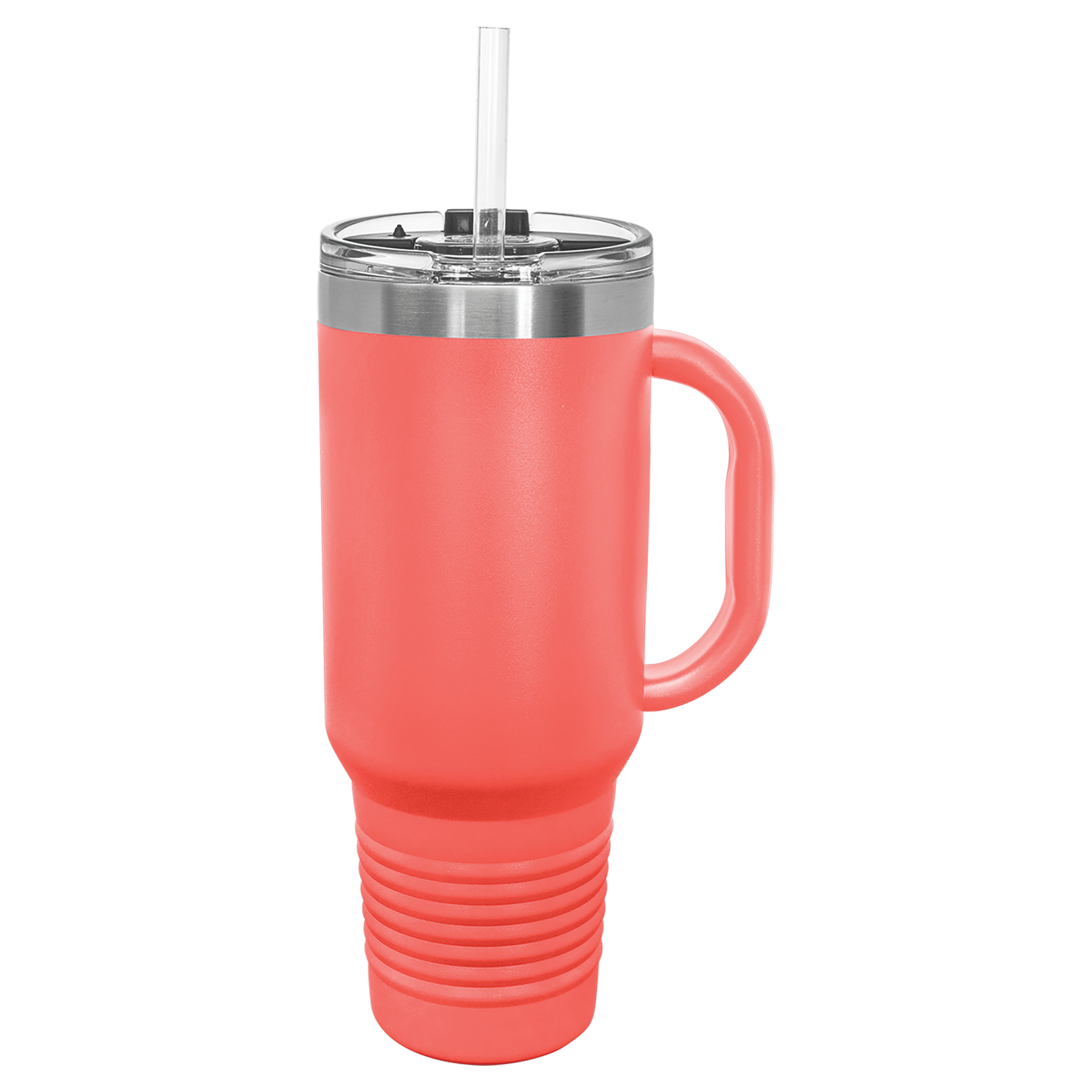 Coral 40 oz. Travel Mug with Straw and Snap Lid